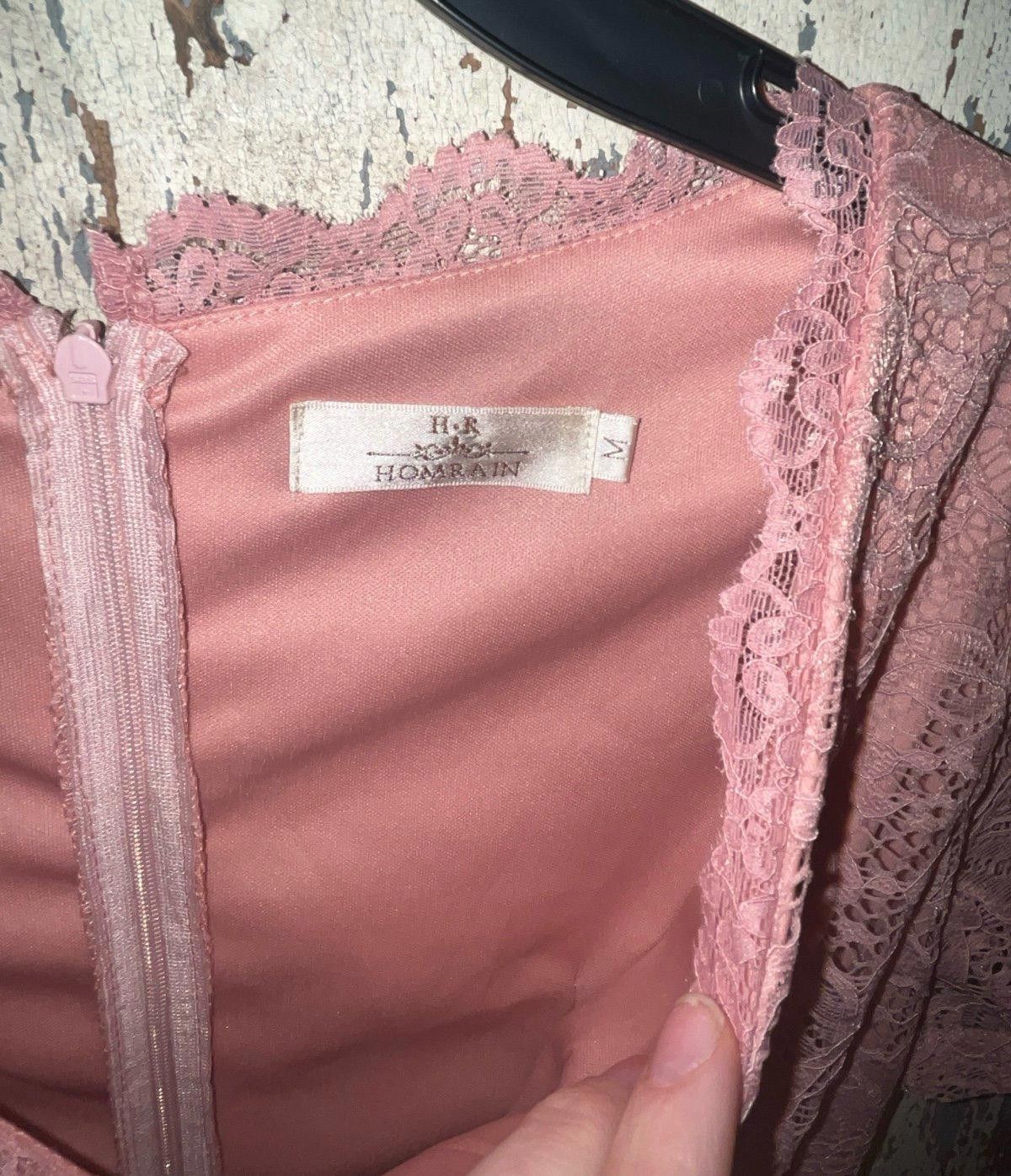 Designer H.R. Homrain pink Lace dress, size Medium Size M / US 6-8 / IT 42-44 - 4 Thumbnail