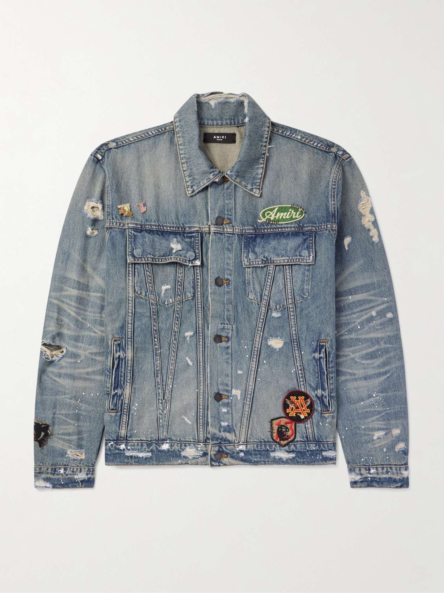 Amiri o1s1wg110326 Pegasus Denim Trucker Jacket in Blue Size US XL / EU 56 / 4 - 1 Thumbnail