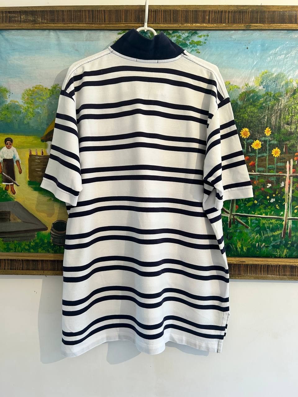 Polo Ralph Lauren Polo Ralph Lauren Striped Rugby Polo Shirt White Navy Size US XXL / EU 58 / 5 - 3 Thumbnail