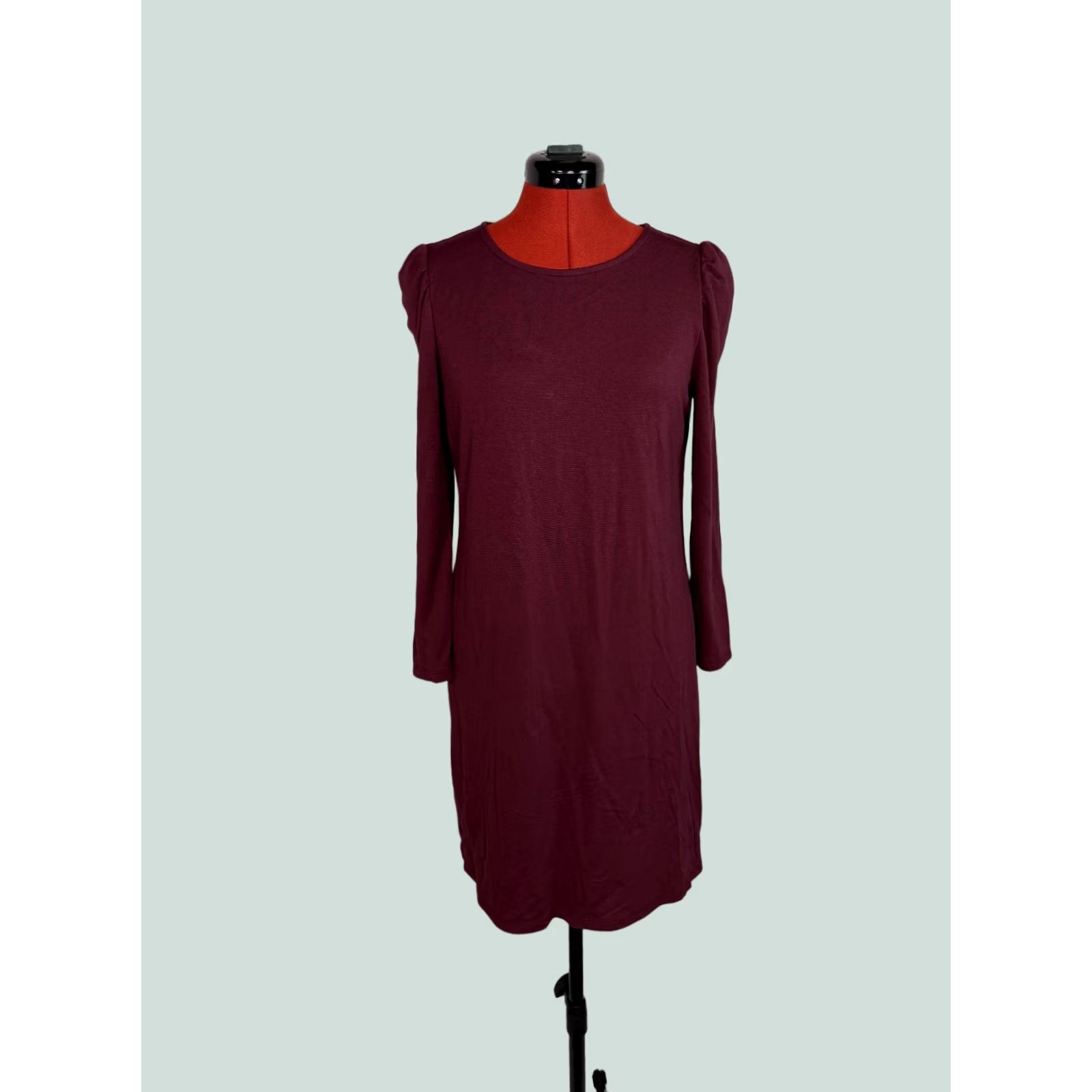 Old Navy Old Navy Womens Dress Small Red Wine Long Sleeve Knee Length D914 Size S / US 4 / IT 40 - 1 Thumbnail