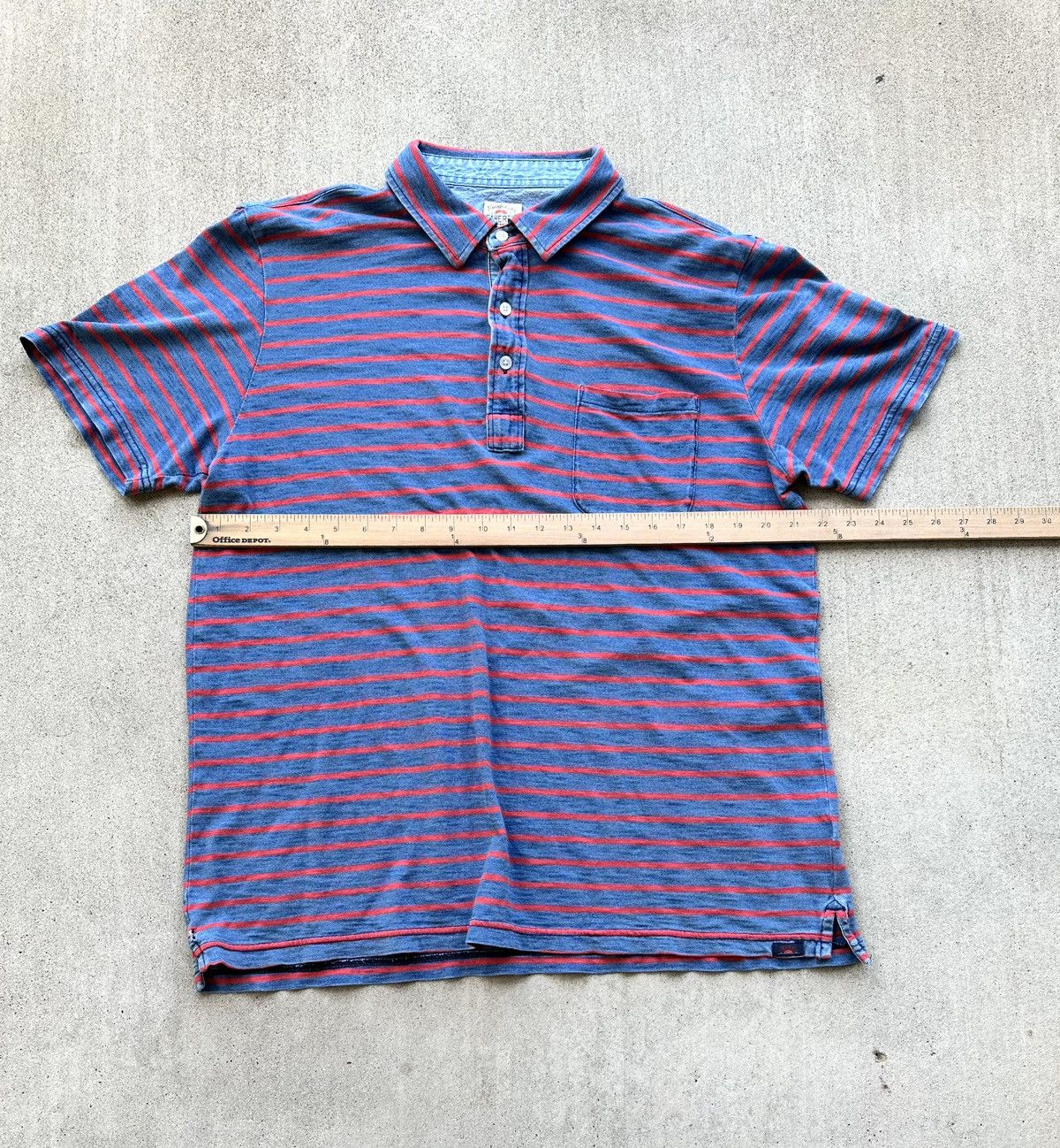 Faherty Faherty Polo Shirt Blue and Red Stripes Relaxed Fit XL Size US XL / EU 56 / 4 - 5 Thumbnail