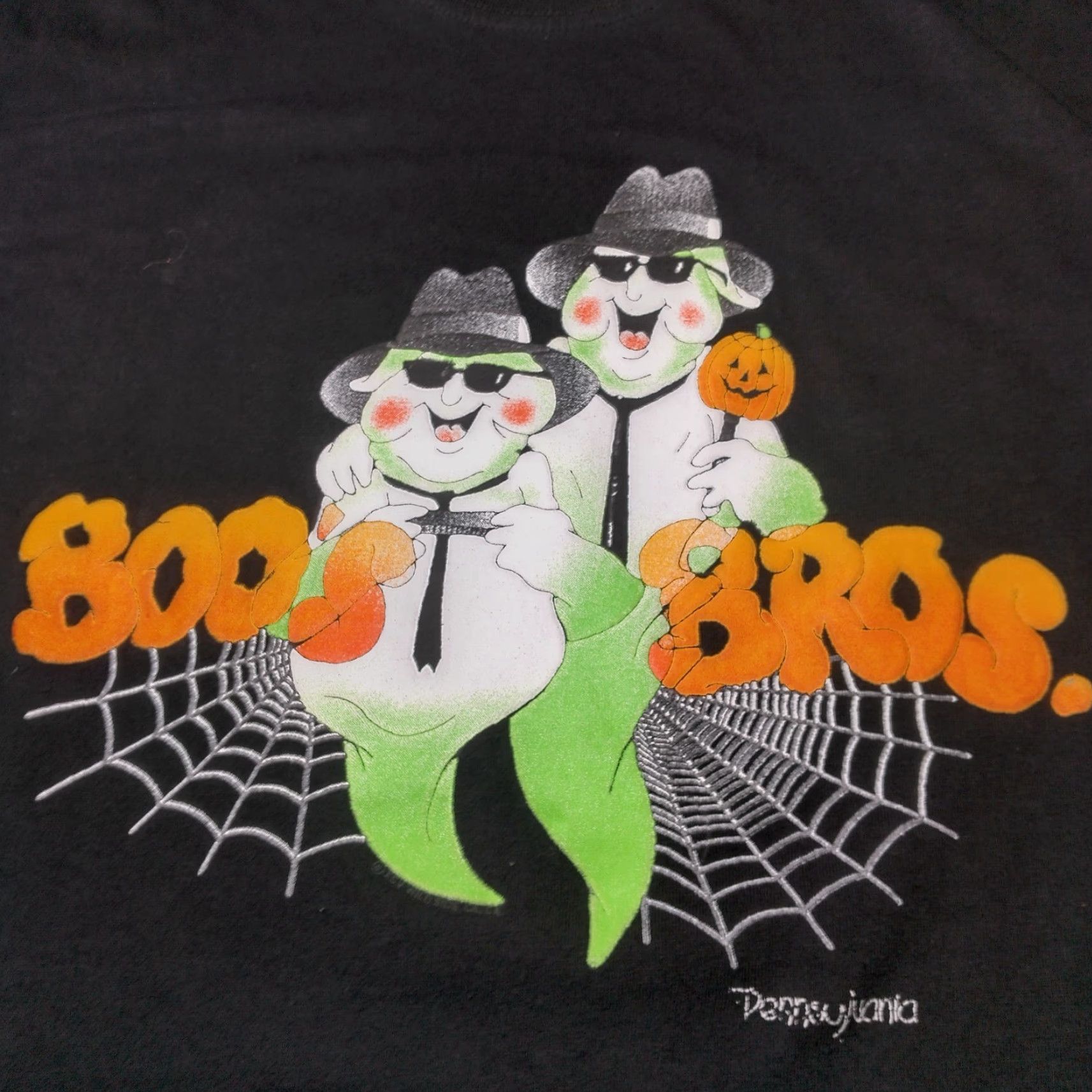 Vintage VINTAGE Royal Avalon Halloween Shirt L Mens Black Short Sleeve Crew Neck Ghost Boo's Bros Ghosts Blues Brothers Size US L / EU 52-54 / 3 - 2 Thumbnail