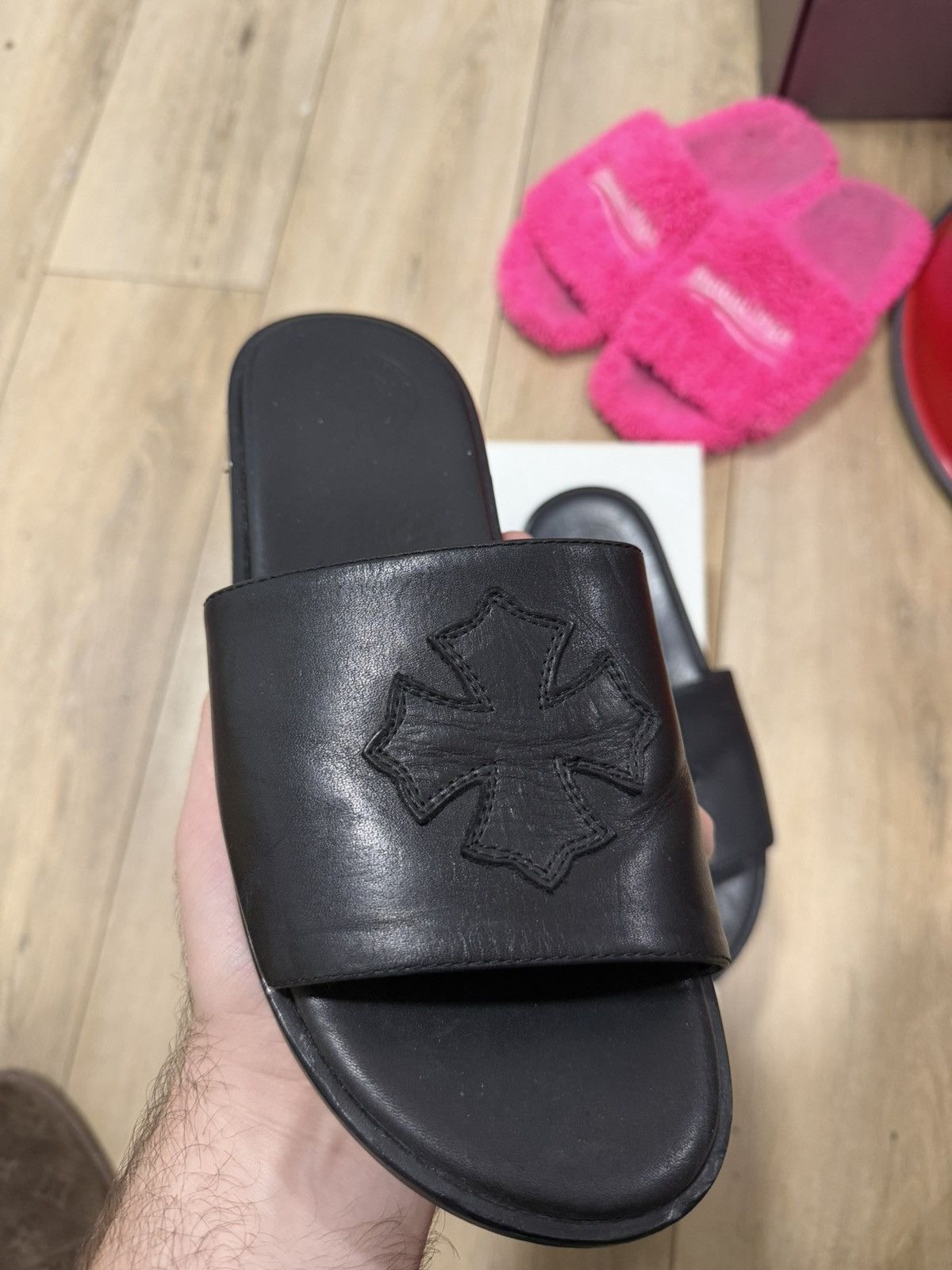 Chrome Hearts Chrome heart black patch leather Size US 8 / EU 41 - 2 Thumbnail