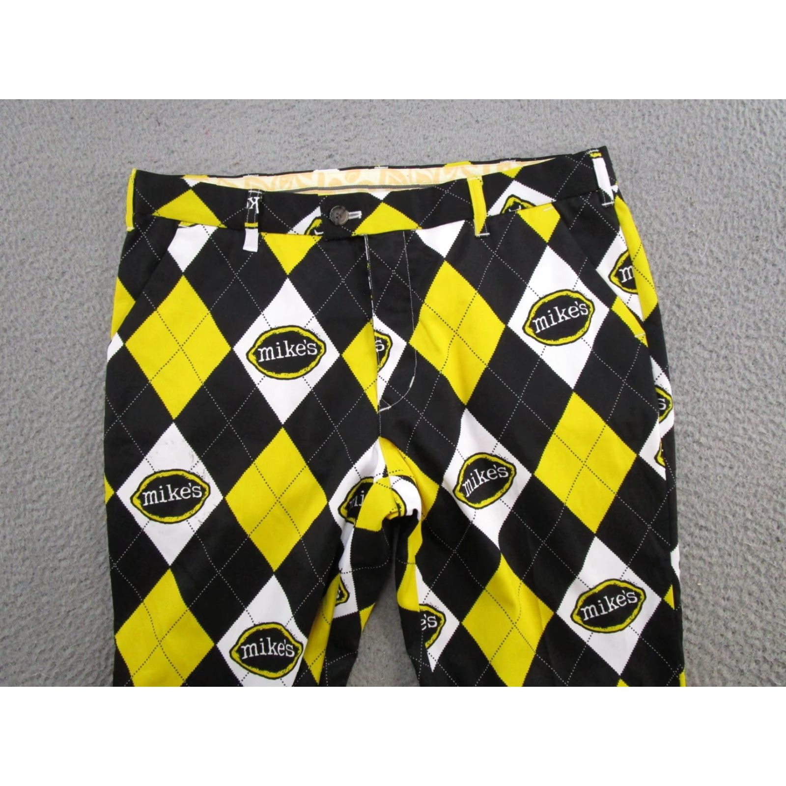 Vintage Loudmouth Golf Pants Mens 34x30 Argyle Chino Mikes Hard Lemonade Preppy Shirt Boy? Size US 34 / EU 50 - 3 Thumbnail