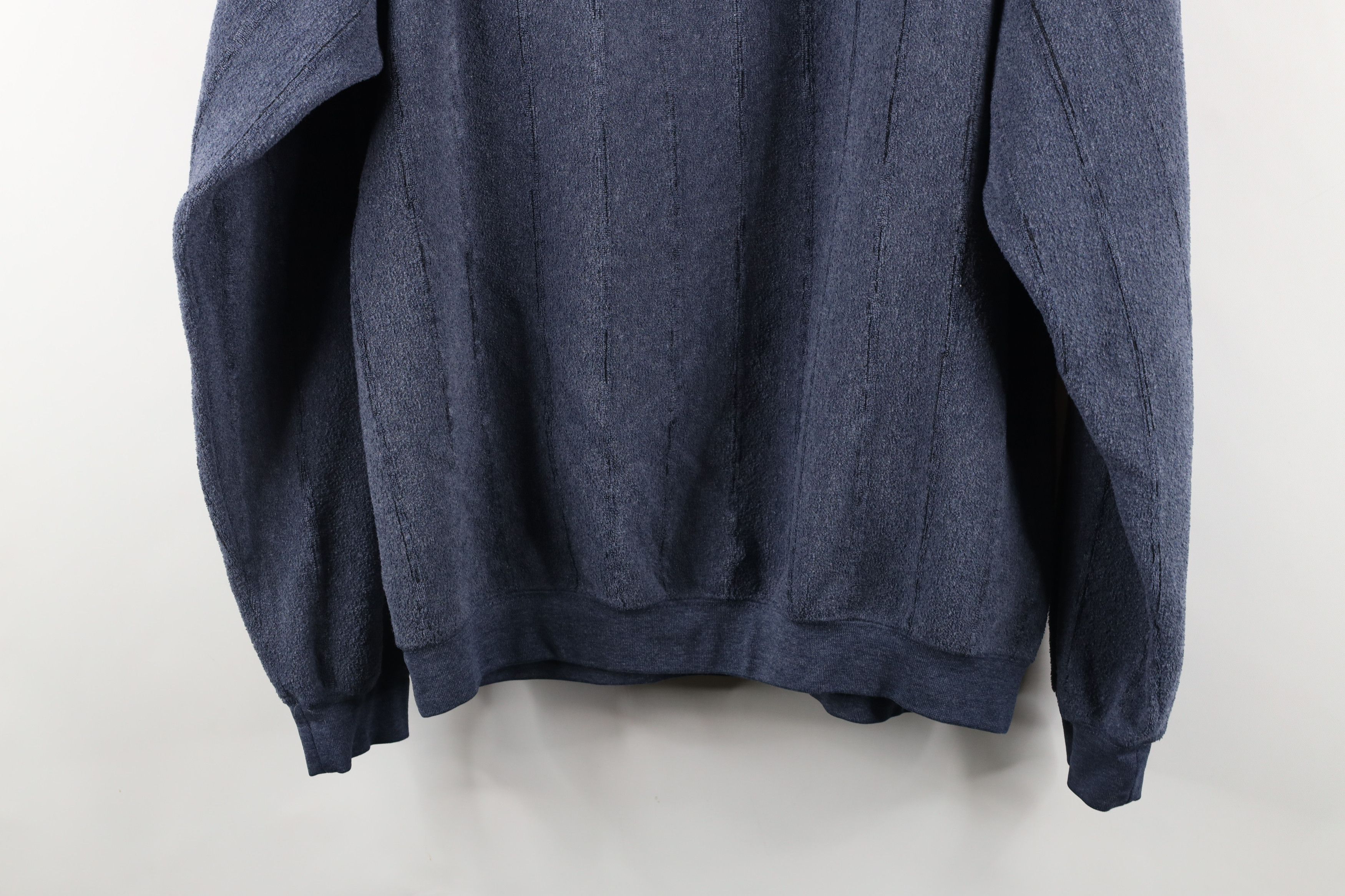 Vintage Vintage 90s Streetwear Collared Fleece Sweatshirt Blue Size US L / EU 52-54 / 3 - 8 Thumbnail