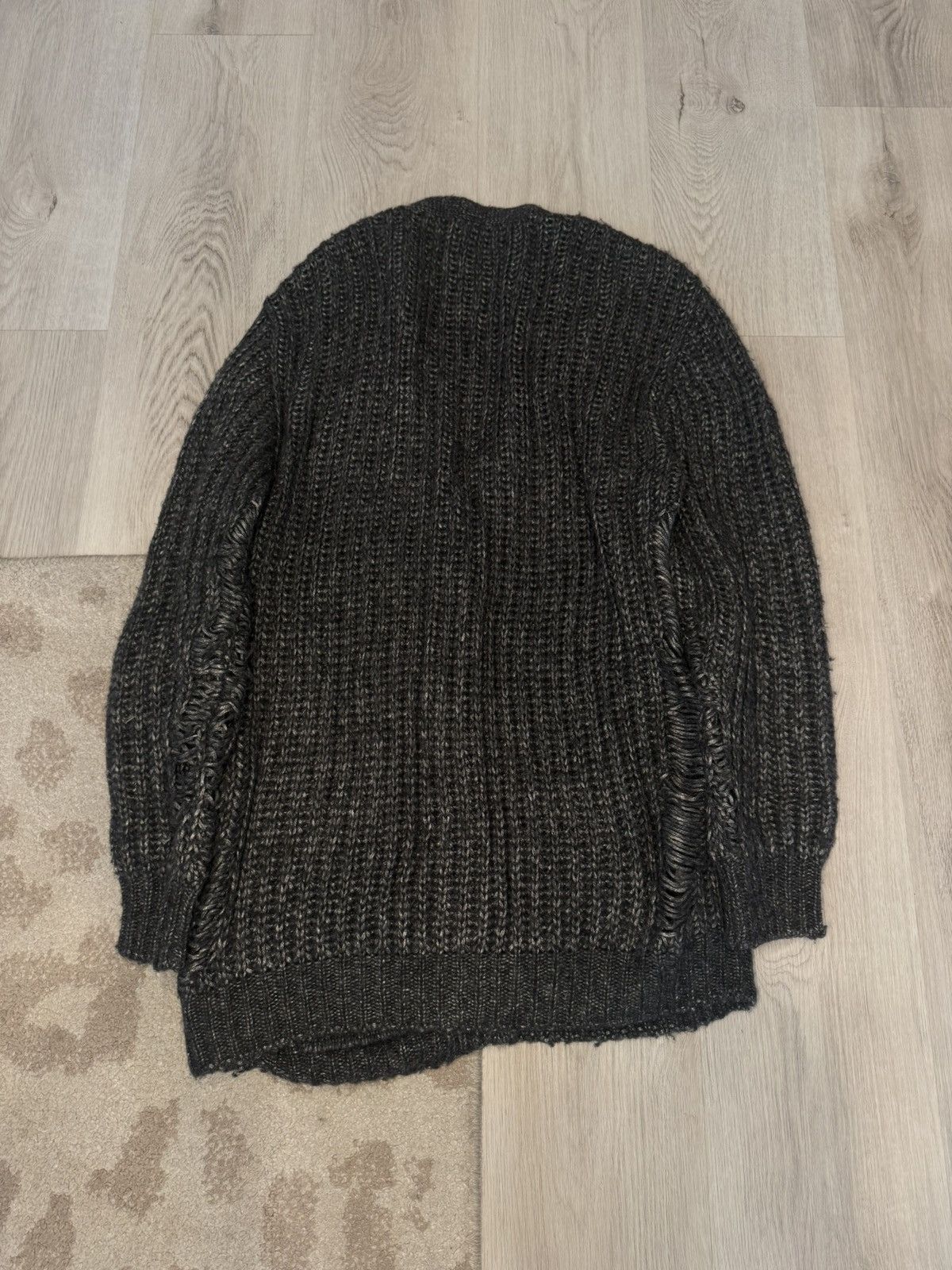 Saint Laurent Paris s/s 2015 distressed wool cardigan!! Size US L / EU 52-54 / 3 - 4 Thumbnail