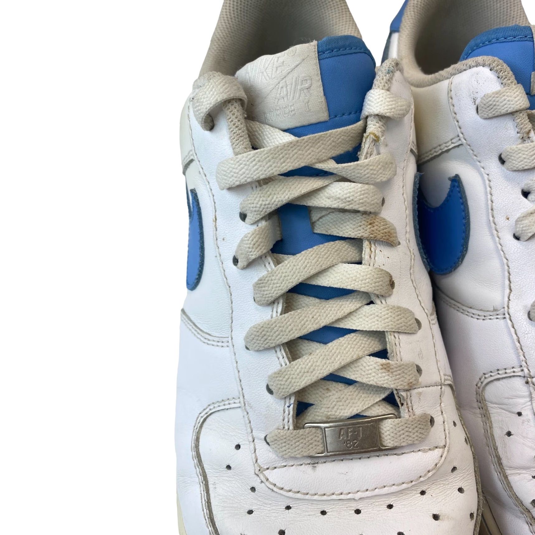 Nike VINTAGE NIKE AIR FORCE 1 SHOE UNC TAR HEEL UNIVERSITY BLUE WHITE MENS SZ 12 Size US 12 / EU 45 - 4 Thumbnail