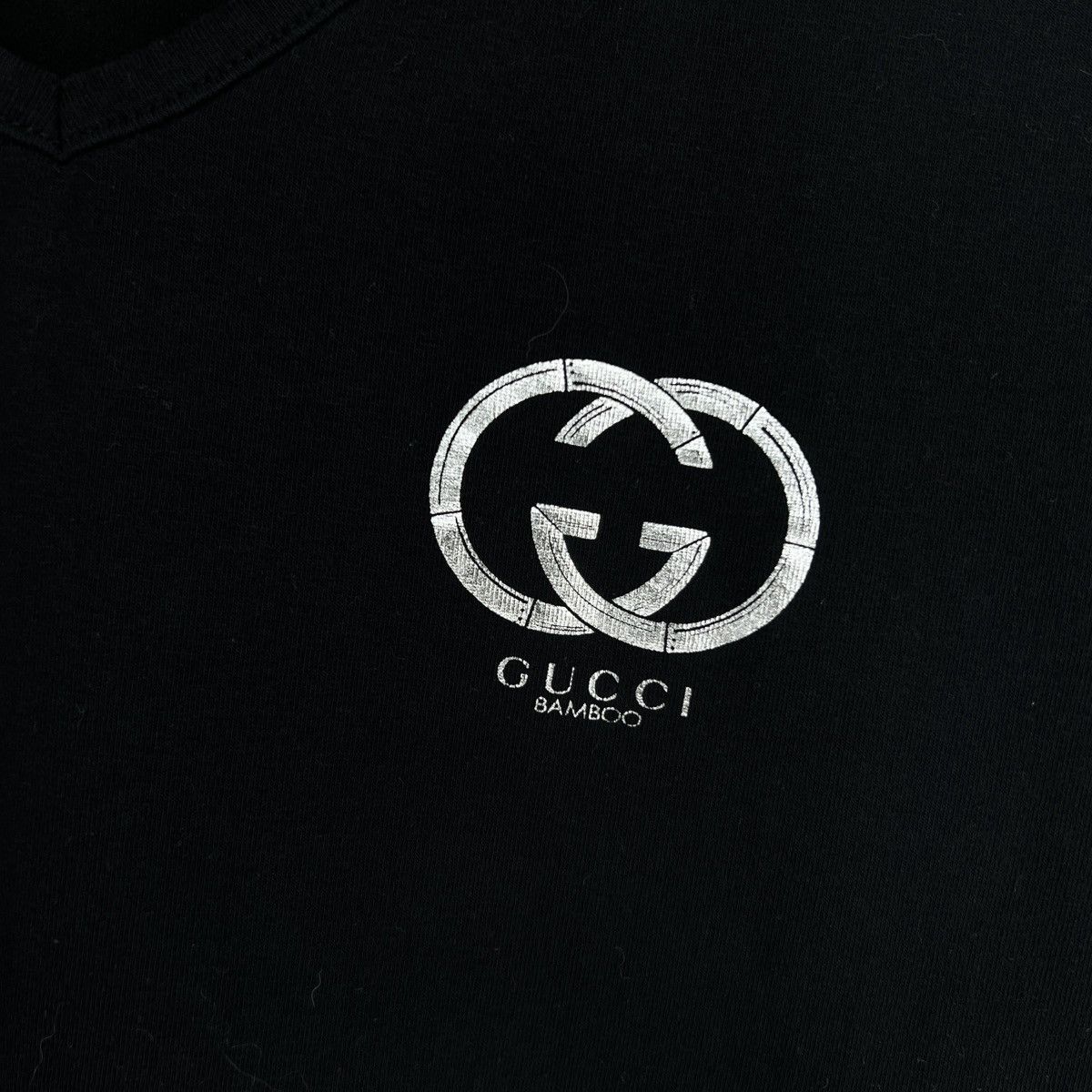 Designer × Gucci × Vintage Vintage Gucci Bamboo Longsleeve Top Tshirt Blouse Black Logo Size S / US 4 / IT 40 - 5 Thumbnail
