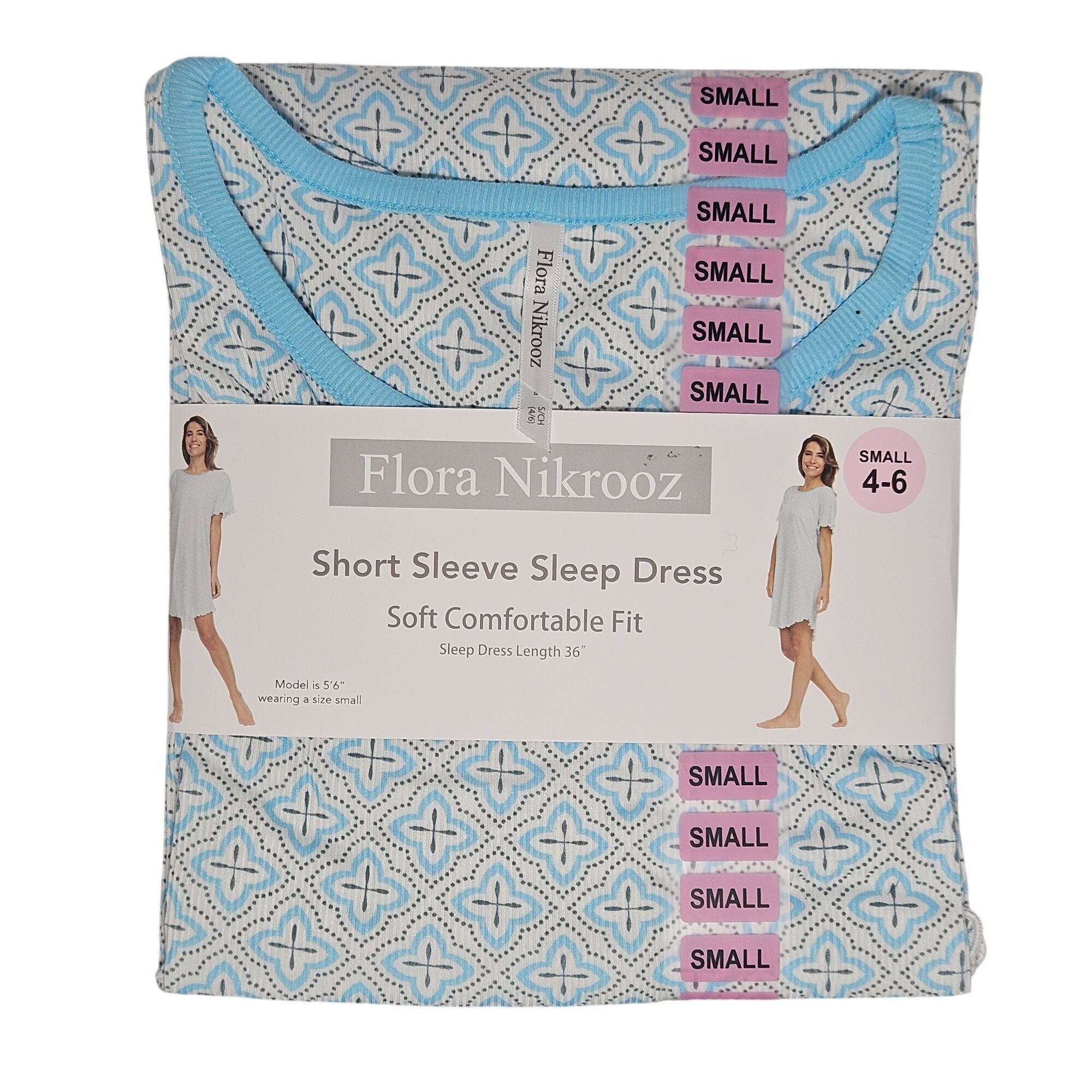 Other Flora Nikrooz Womens Short Sleeve Sleep Dress Small 4-6 Soft Size S / US 4 / IT 40 - 2 Thumbnail