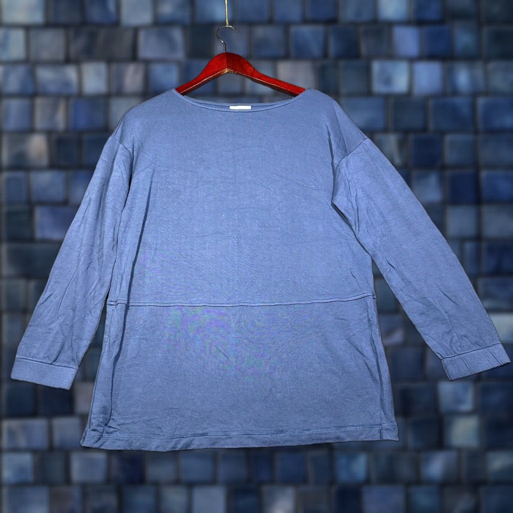J. Jill J. Jill Top Womens Small Blue Stretch Long Sleeve Tee Shirt Pullover Side Zip Hem V-Neck Shirt Ladies XS? Size S / US 4 / IT 40 - 1 Thumbnail