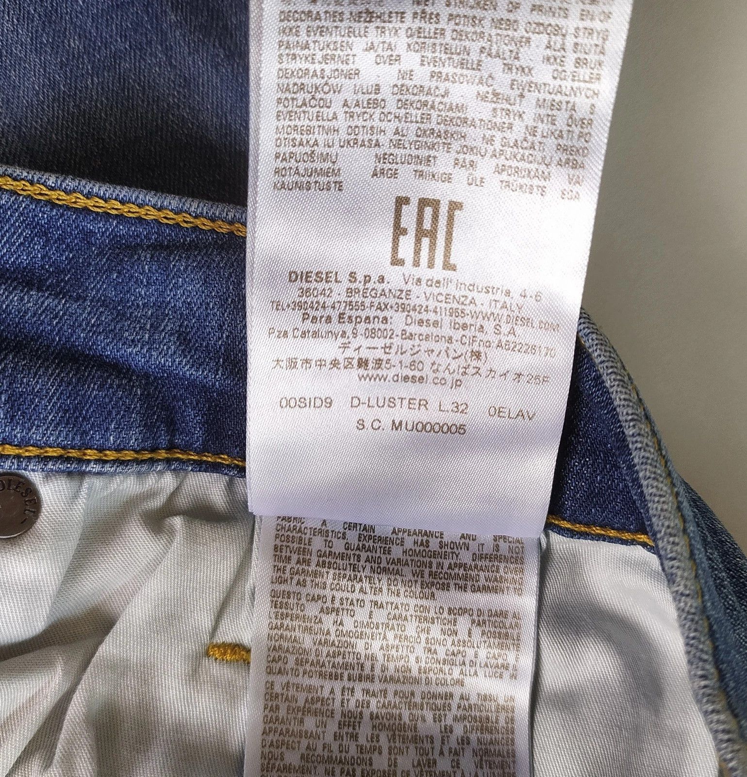 Diesel Diesel D-LUSTER L.32 MENS JEANS T/9959 Size US 33 - 8 Thumbnail