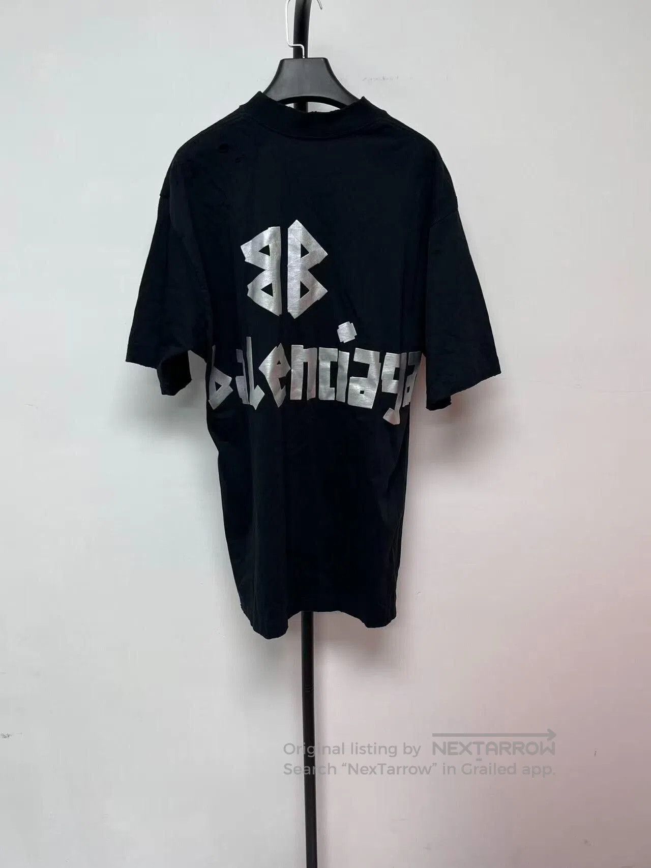 Balenciaga balenciaga new tape print black t. Size XXS / US 00 / IT 34 - 2 Thumbnail