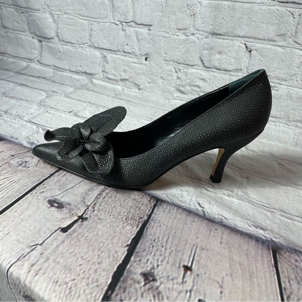 Other New Hollywould Grey Leather Detachable Flower Shoes Made In Size US 8 / IT 38 - 2 Thumbnail