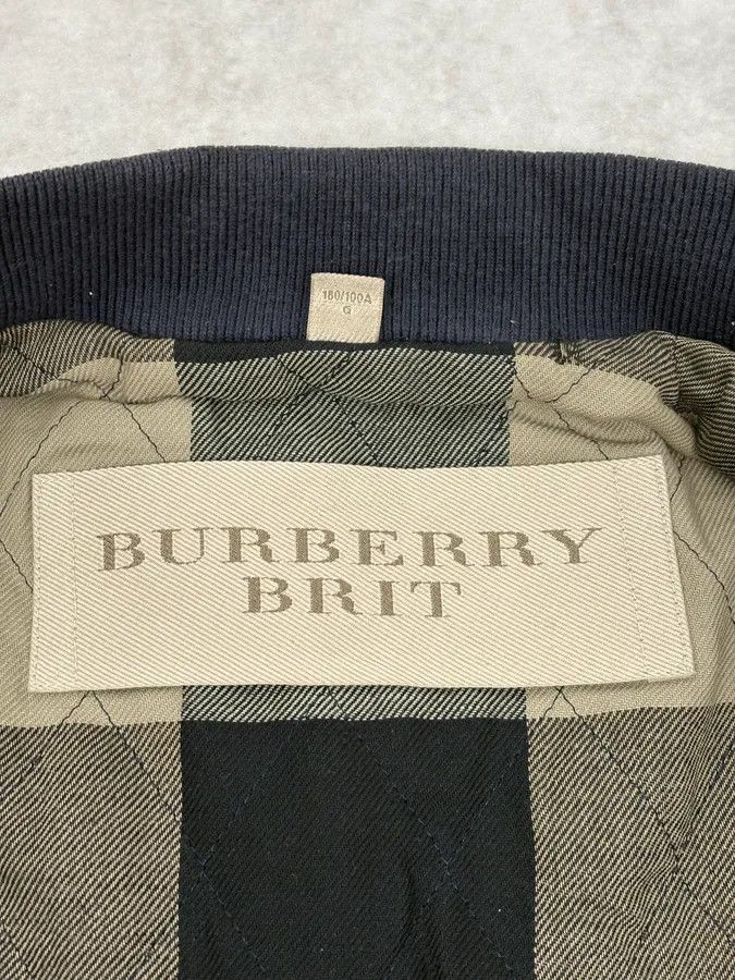 Burberry Burberry Navy Hybrid Leather & Nylon Bomber Jacket Size US M / EU 48-50 / 2 - 11 Thumbnail