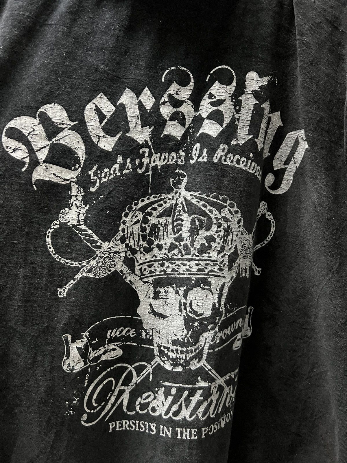 Punk and Yo Sweaters hoodies black velvet skull punk rock Size US L / EU 52-54 / 3 - 8 Thumbnail