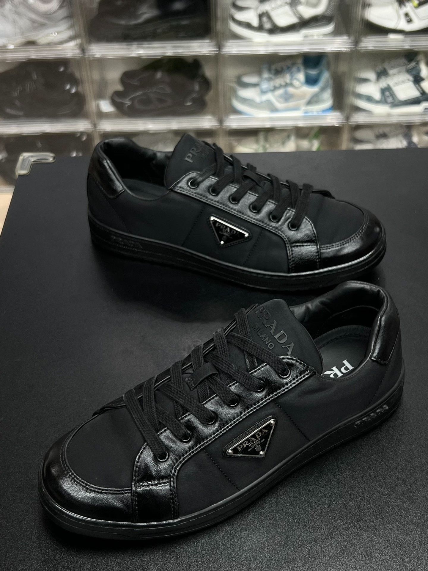 Prada Prada Down Black Lowtop Sneakers 8.5 Men Size US 8.5 / EU 41-42 - 1 Thumbnail