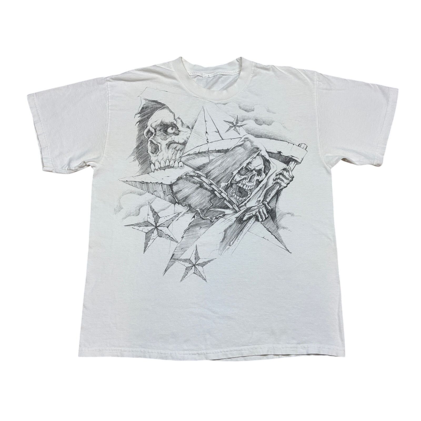 Other Y2K Grunge Skull Reaper Short Sleeve T Shirt Men's Large Size US L / EU 52-54 / 3 - 1 Thumbnail