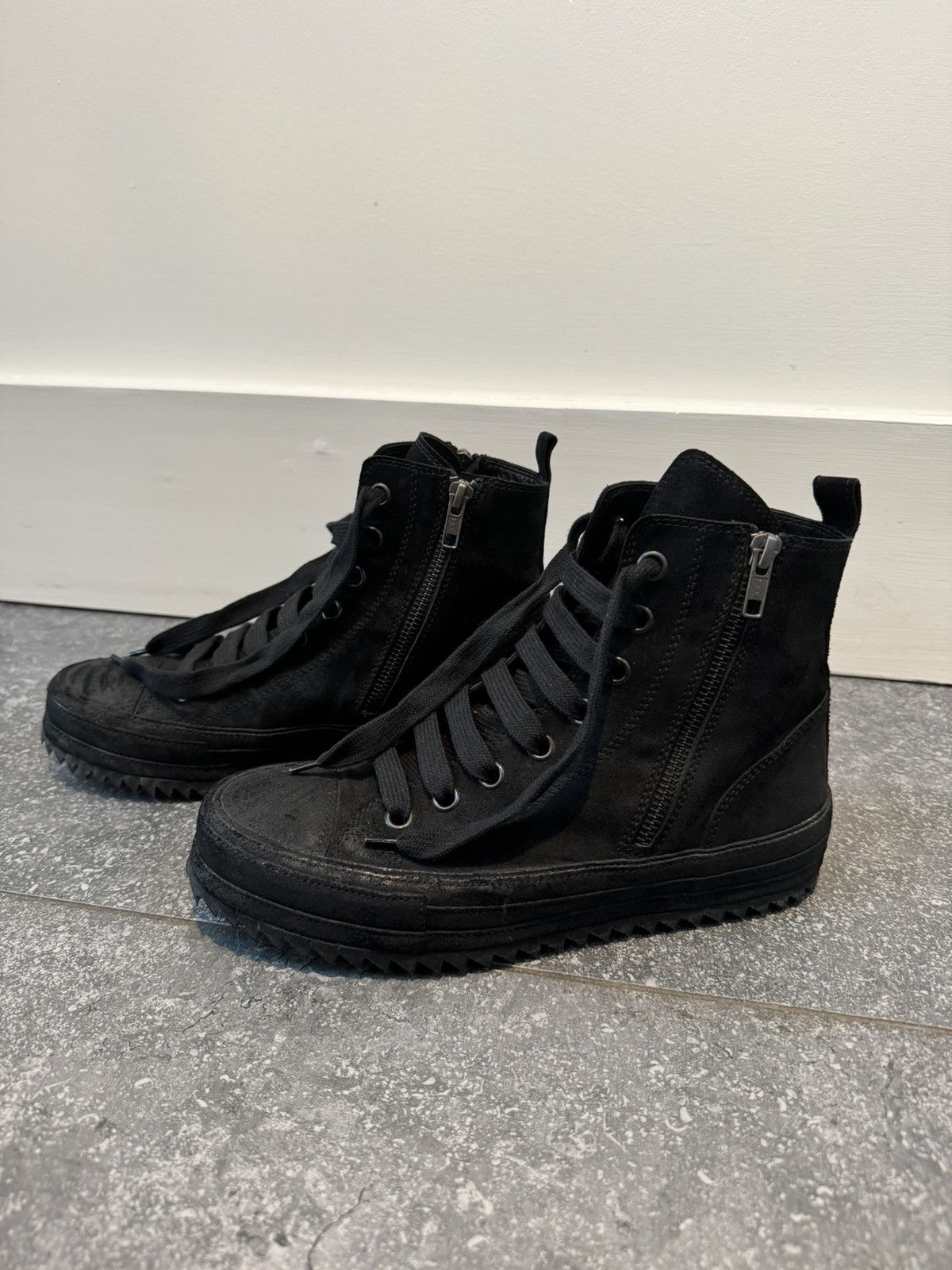 Ann Demeulemeester Ann Demeulemeester high top black suede trainers Size US 8 / IT 38 - 3 Thumbnail