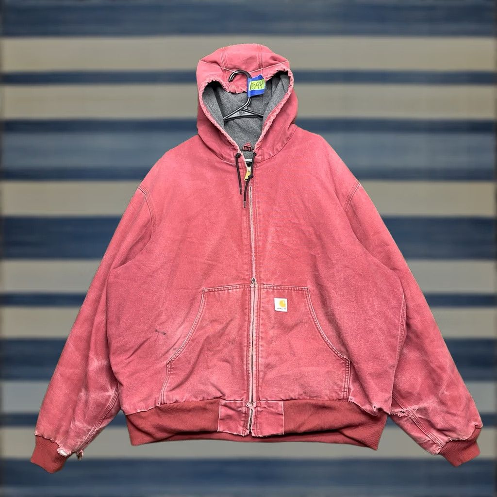 Carhartt Vintage Carhartt Jacket Mens 3XL Red Duck Canvas Hooded Lined J158-DKR - Workwear Overcoat Jacket Mens 3XL Red Canvas Hooded Lined Size US XXL / EU 58 / 5 - 1 Thumbnail