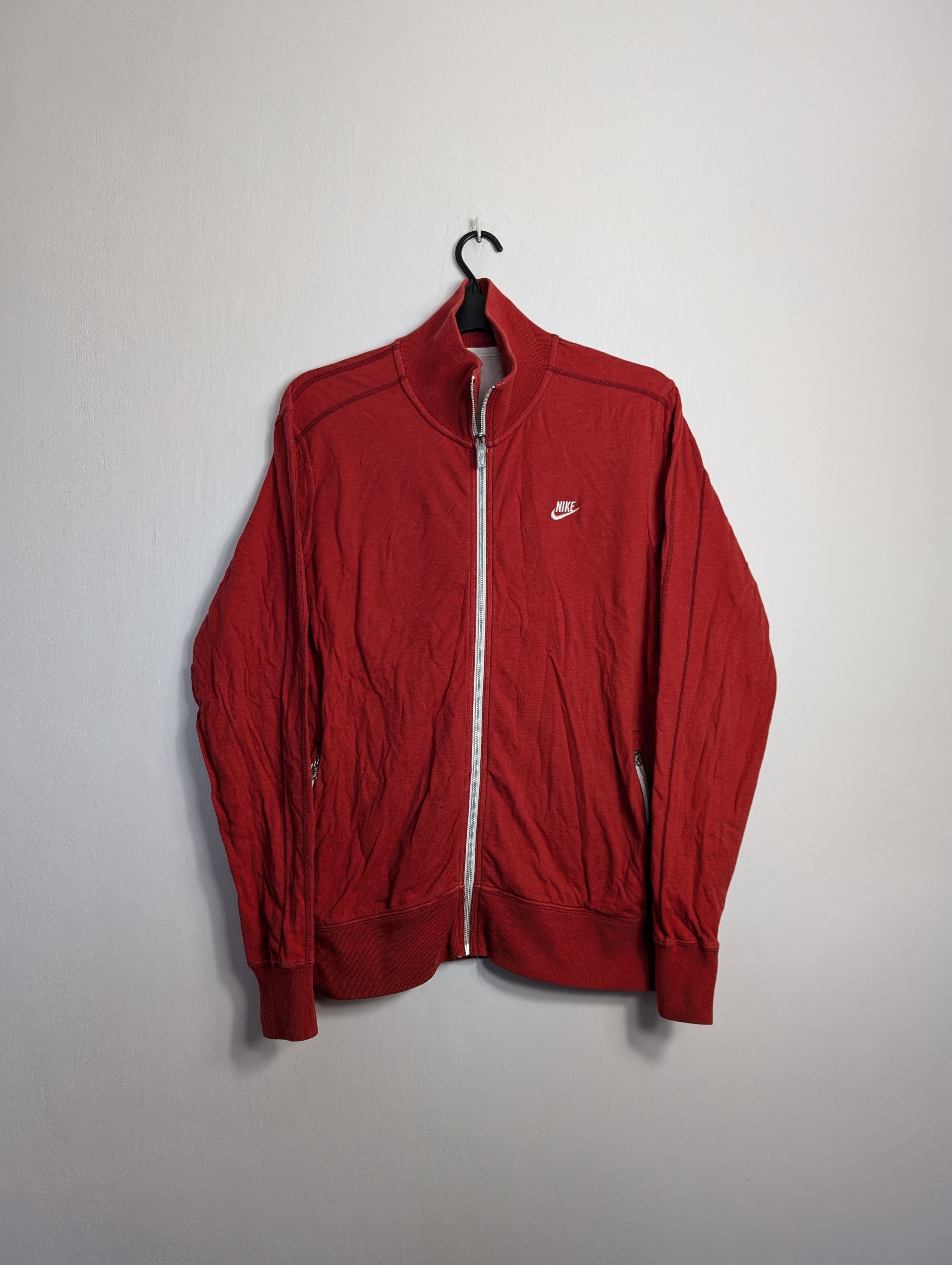 Nike Nike Men's Red Swoosh Zip-Up Hoodie Vintage Football Size US XL / EU 56 / 4 - 1 Thumbnail
