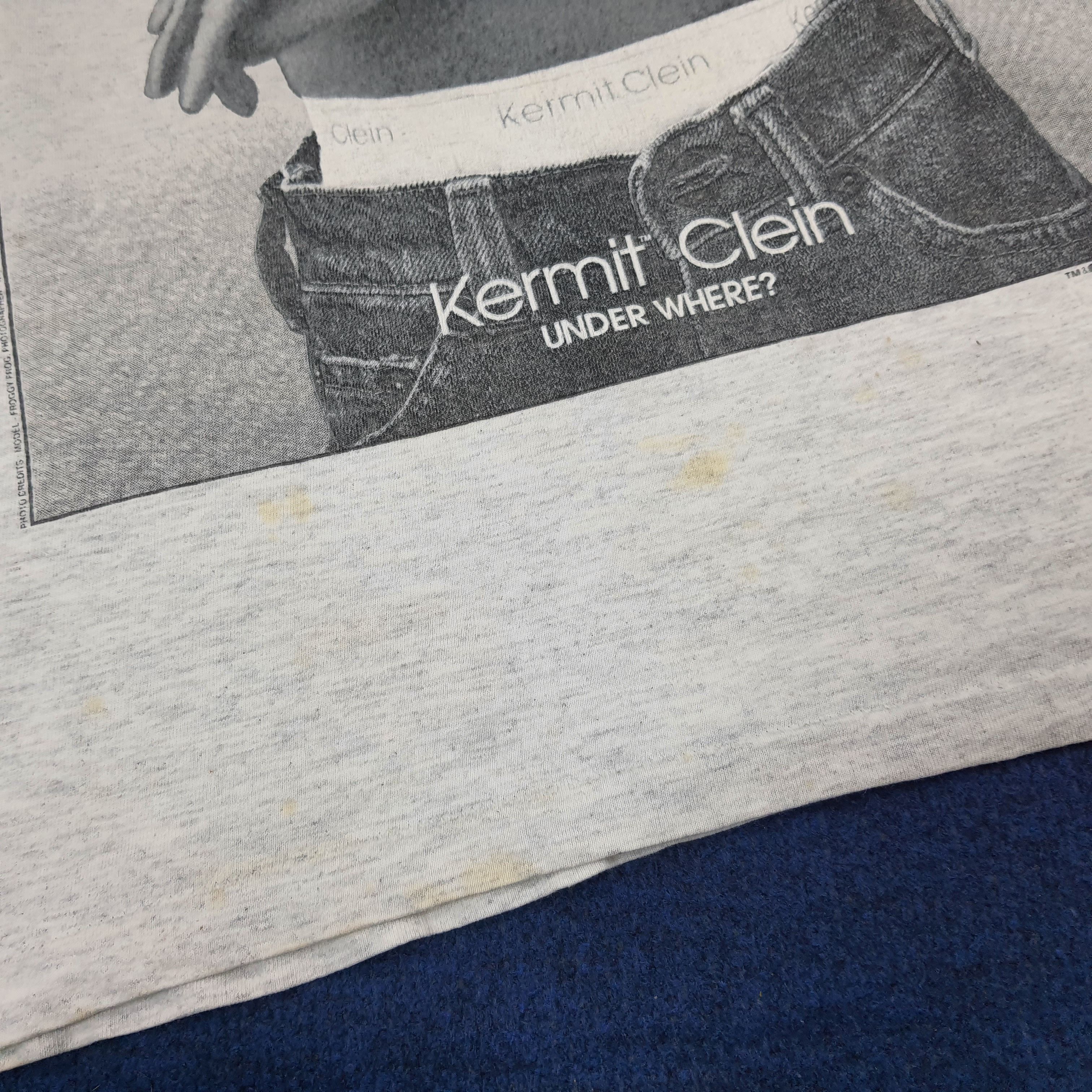 Vintage Calvin Klein Parody Kermit Clein The Muppets Tshirt C267N75 Size US L / EU 52-54 / 3 - 9 Thumbnail