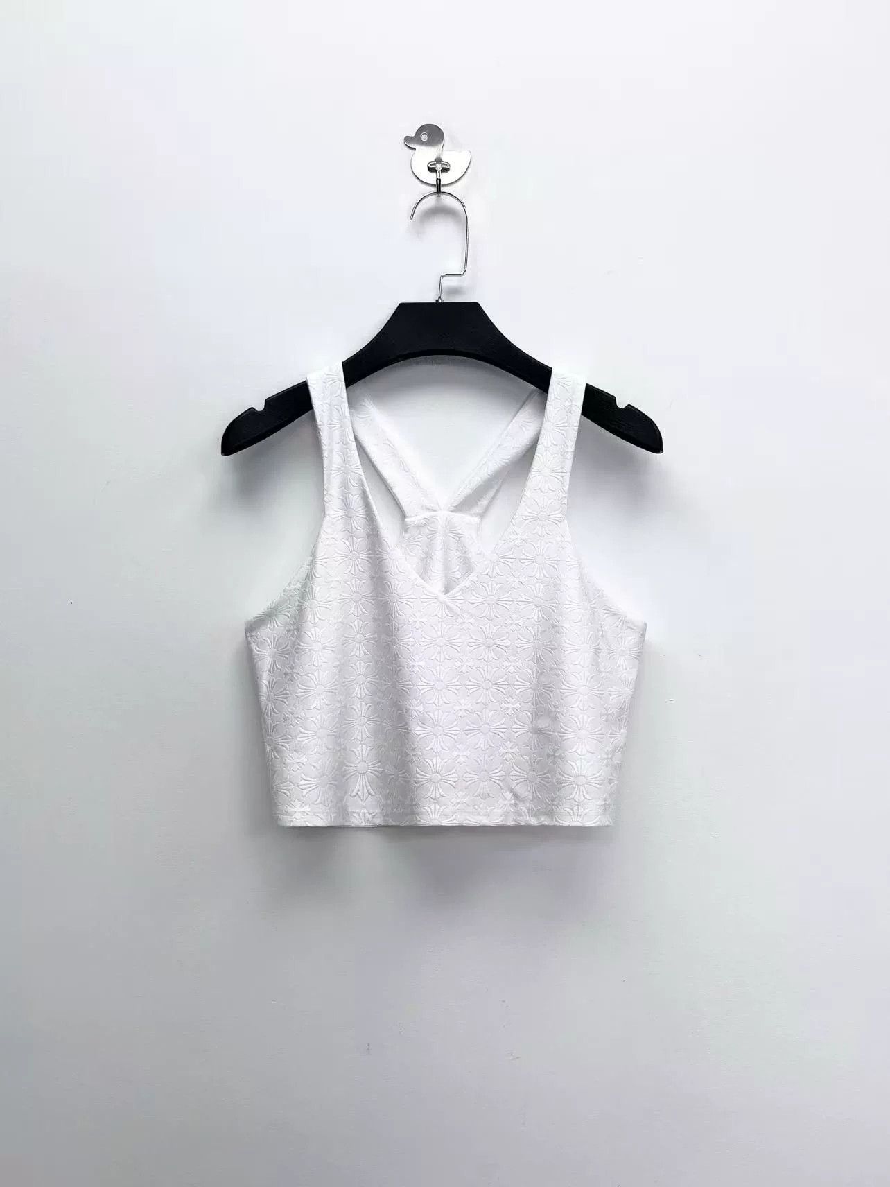 Chrome Hearts White Cropped Tank Top
