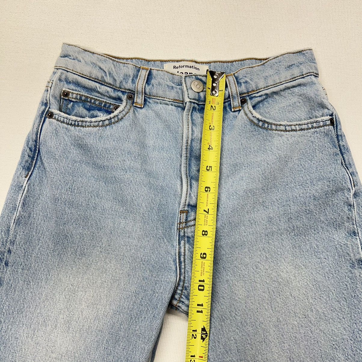 Reformation Reformation Jeans Cynthia High Rise Straight Patch Tahoe Size 25" / US 0 / IT 36 - 20 Thumbnail