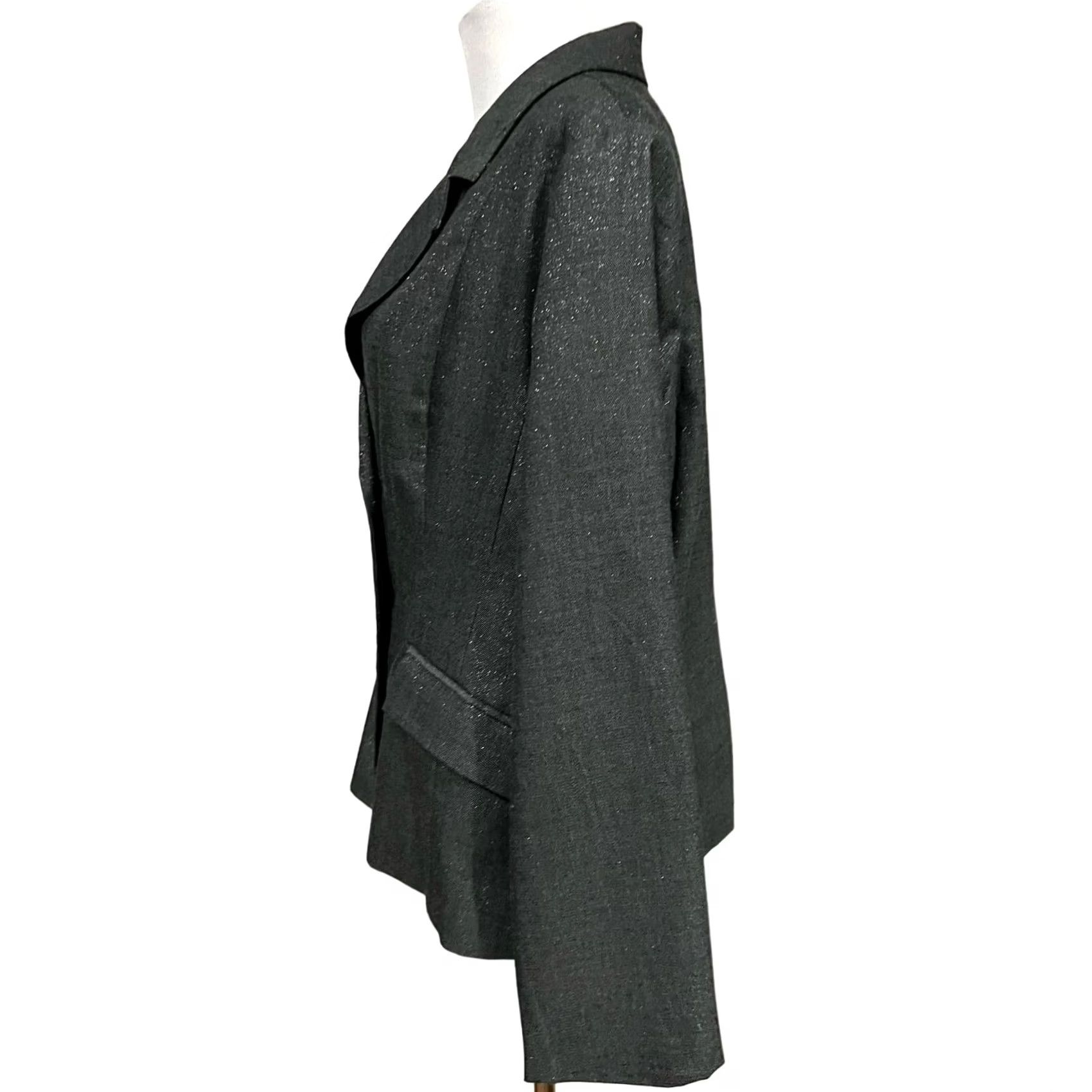Vintage Robert Louis Women's Blazer Jacket Gray Metallic Sparkle Sheen Two-Button 18W Jacket Womens Plus 18W Gray Metallic Sparkle Sheen Blazer Size XXL / US 16-18 / IT 52-54 - 4 Thumbnail