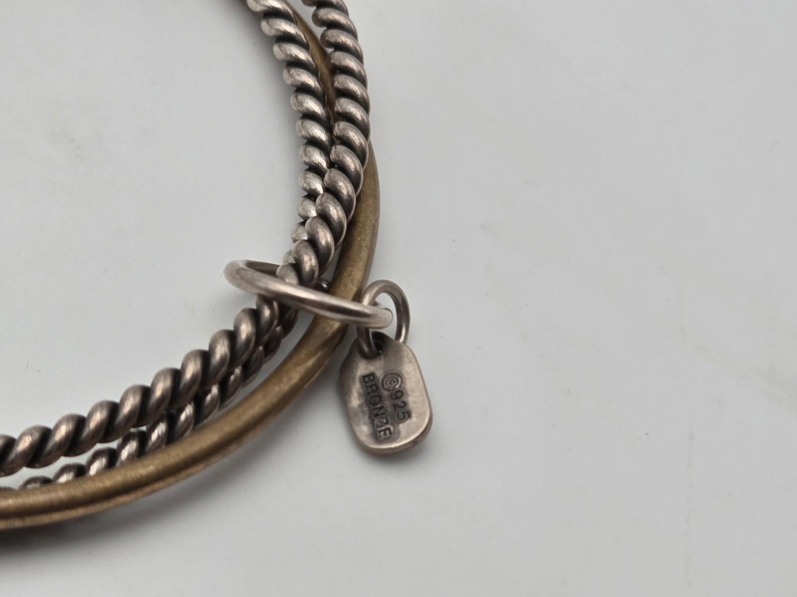 Other Vtg James Avery Sterling & Bronze Twisted Bangle Retired Size ONE SIZE - 4 Thumbnail