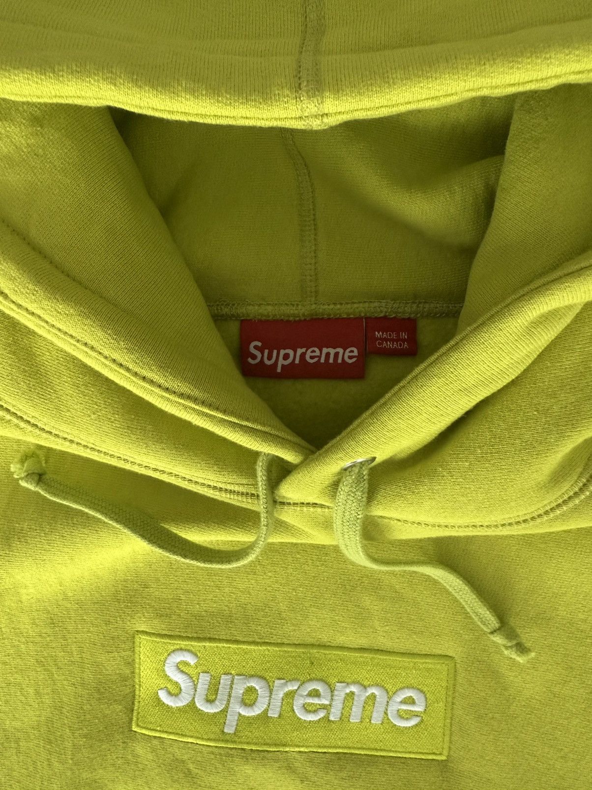 Supreme Supreme Box Logo Hooded Sweatshirt Acid Green Size US L / EU 52-54 / 3 - 2 Thumbnail