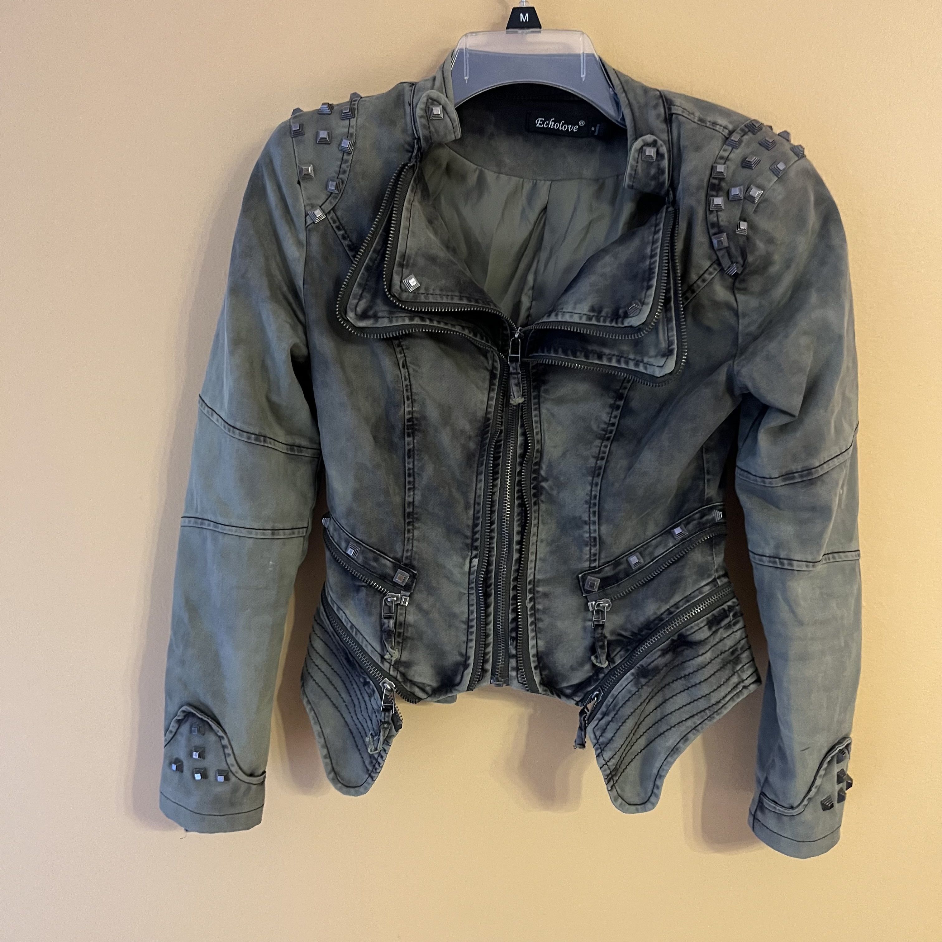 Vintage Studded Steampunk Women's denim Jacket Size S / US 4 / IT 40 - 6 Thumbnail