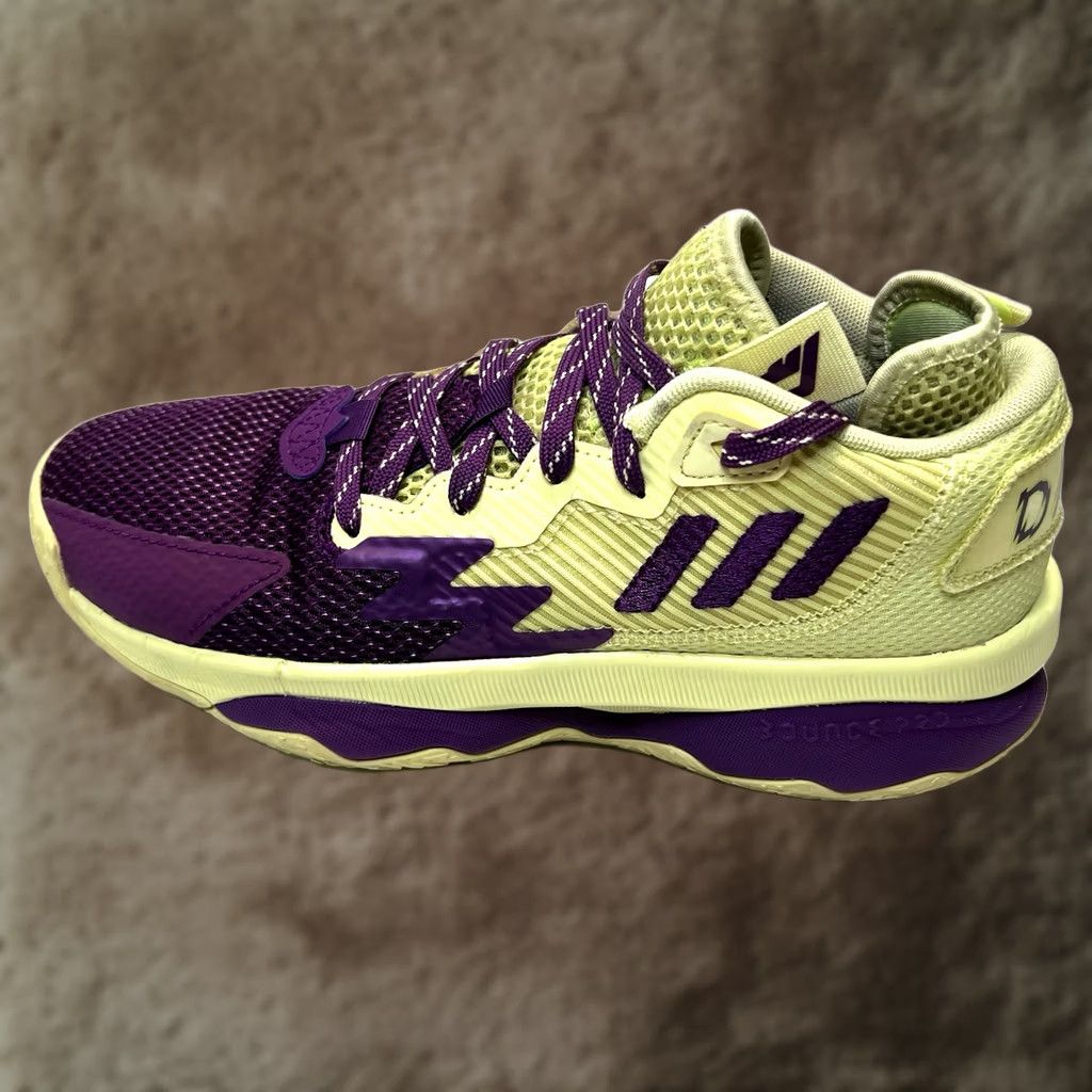 Adidas Adidas Dame 8 Dame Time Athletic Sneakers Mens Size 6 Colorblock Yellow Tint / Glory Purple / Signal Green Street Wear Size US 6 / EU 39 - 1 Thumbnail