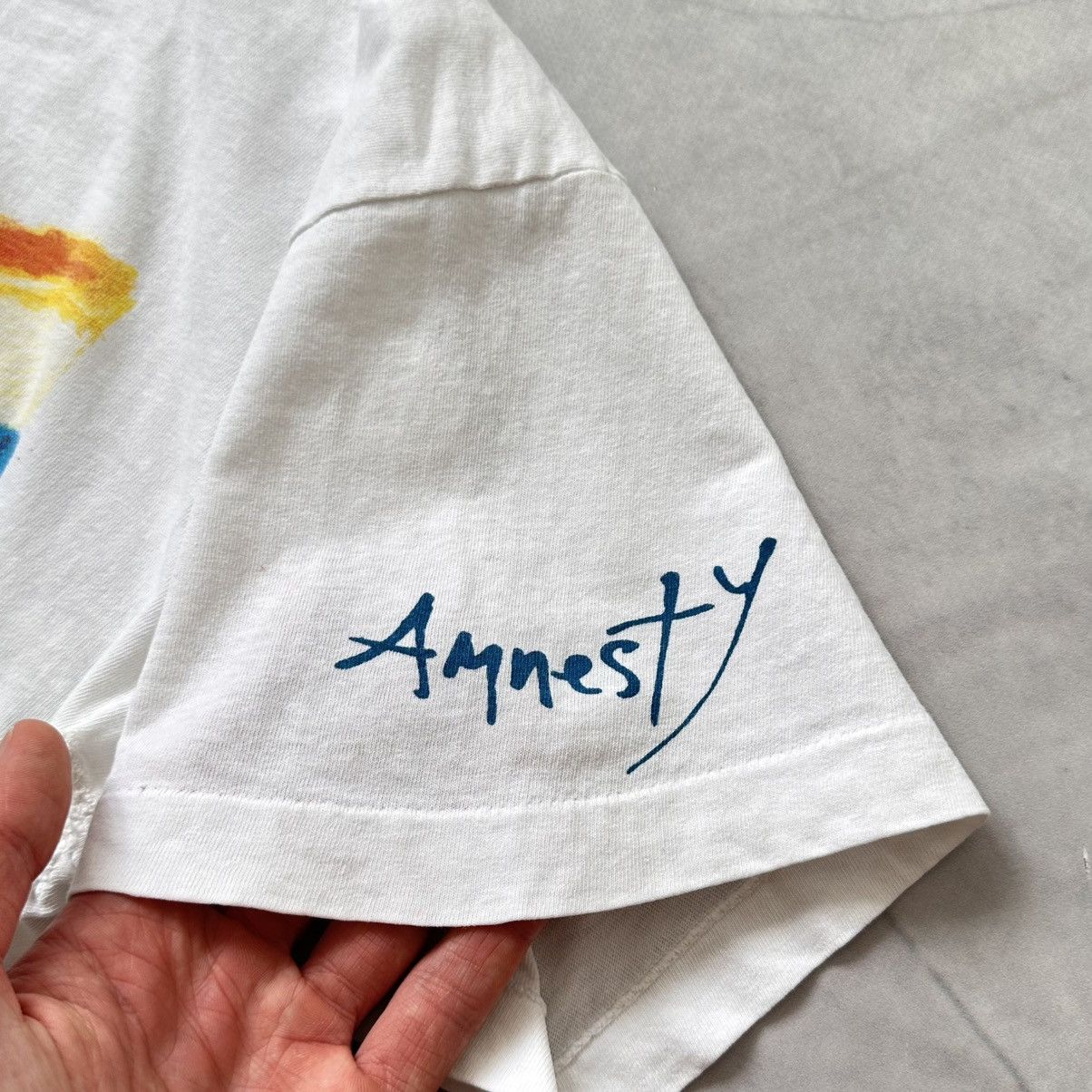 Keith Haring 90s Amnesty International Fair Trials Vintage T Shirt Art Size US XL / EU 56 / 4 - 13 Thumbnail