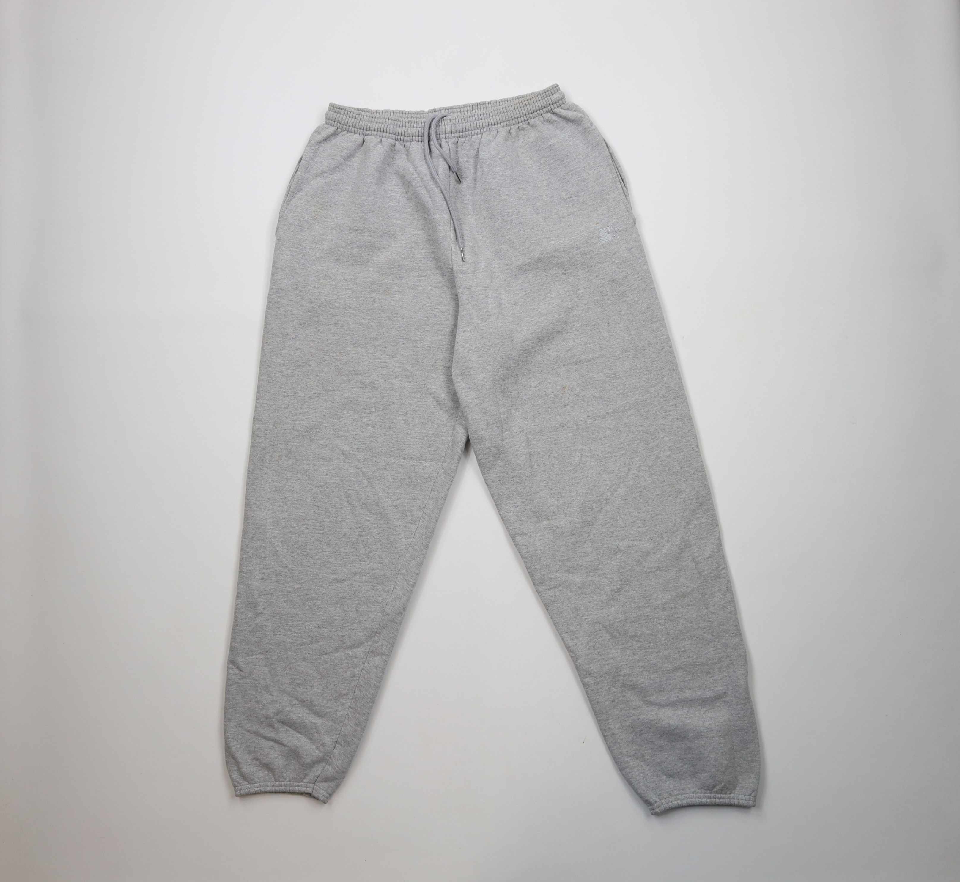 Starter × Vintage Vintage 90s Starter Blank Cuffed Sweatpants Joggers Gray Size US 34 / EU 50 - 1 Thumbnail