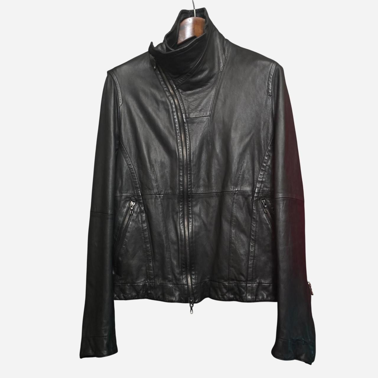 Julius goth;ik Symmetric Cowl/High Neck Leather Jacket | Grailed