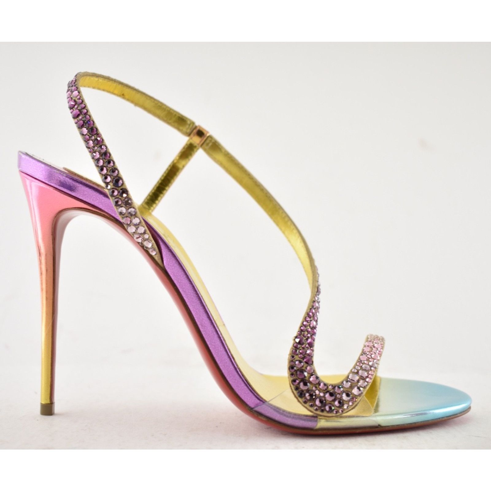 Christian Louboutin Christian Louboutin Rosalie Strass 100 Ankle Strap Sandal 40 Size US 10 / IT 40 - 2 Thumbnail