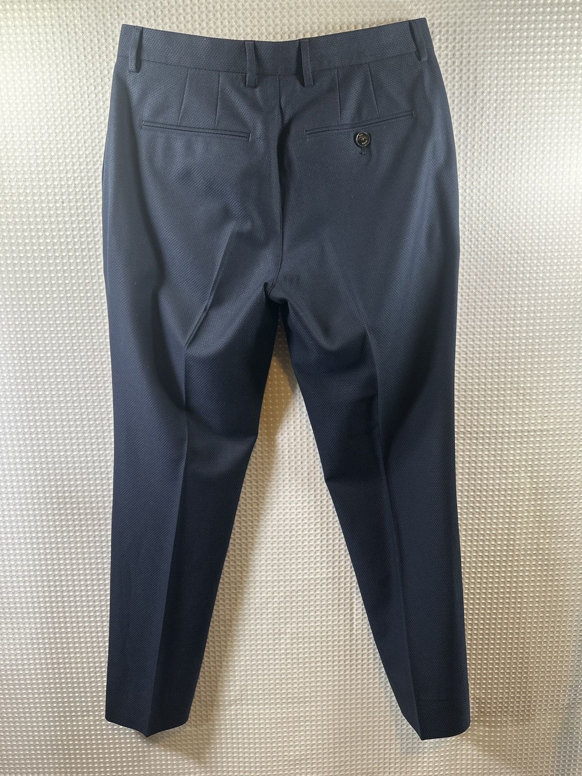 Ted Baker Ted Baker Slim Fit Suit in Navy Blue Textured Wool Size 40S - 8 Thumbnail