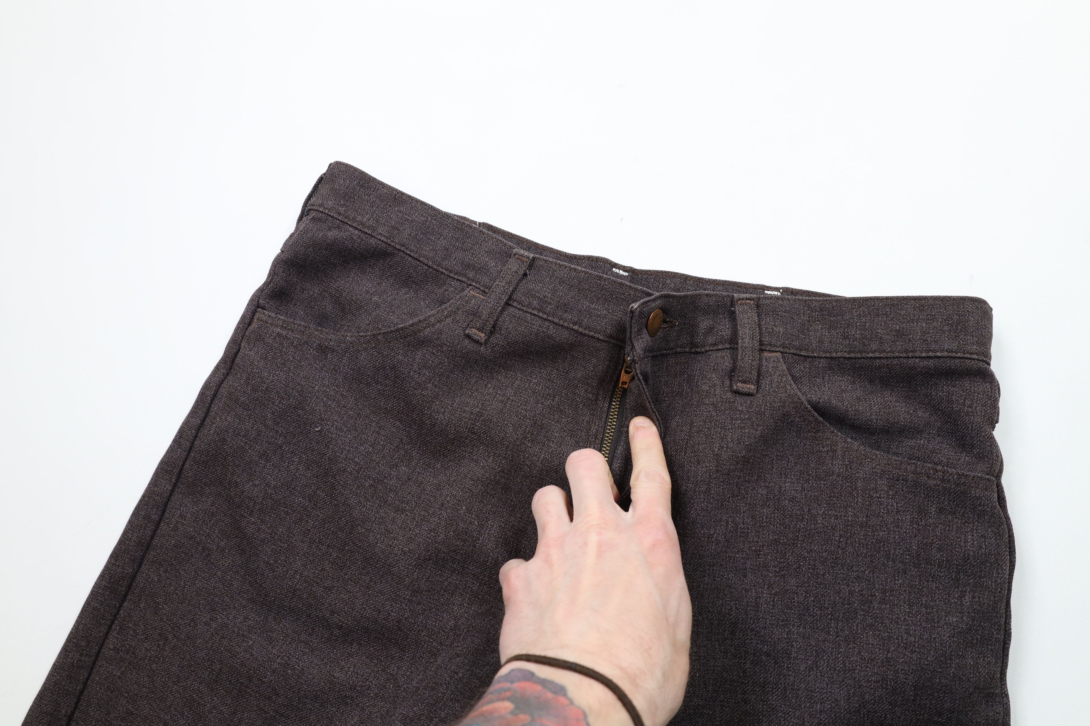 Vintage × Wrangler Vinage 70s Wrangler Flared Wide Leg Chino Pants Purple USA Size US 34 / EU 50 - 6 Thumbnail