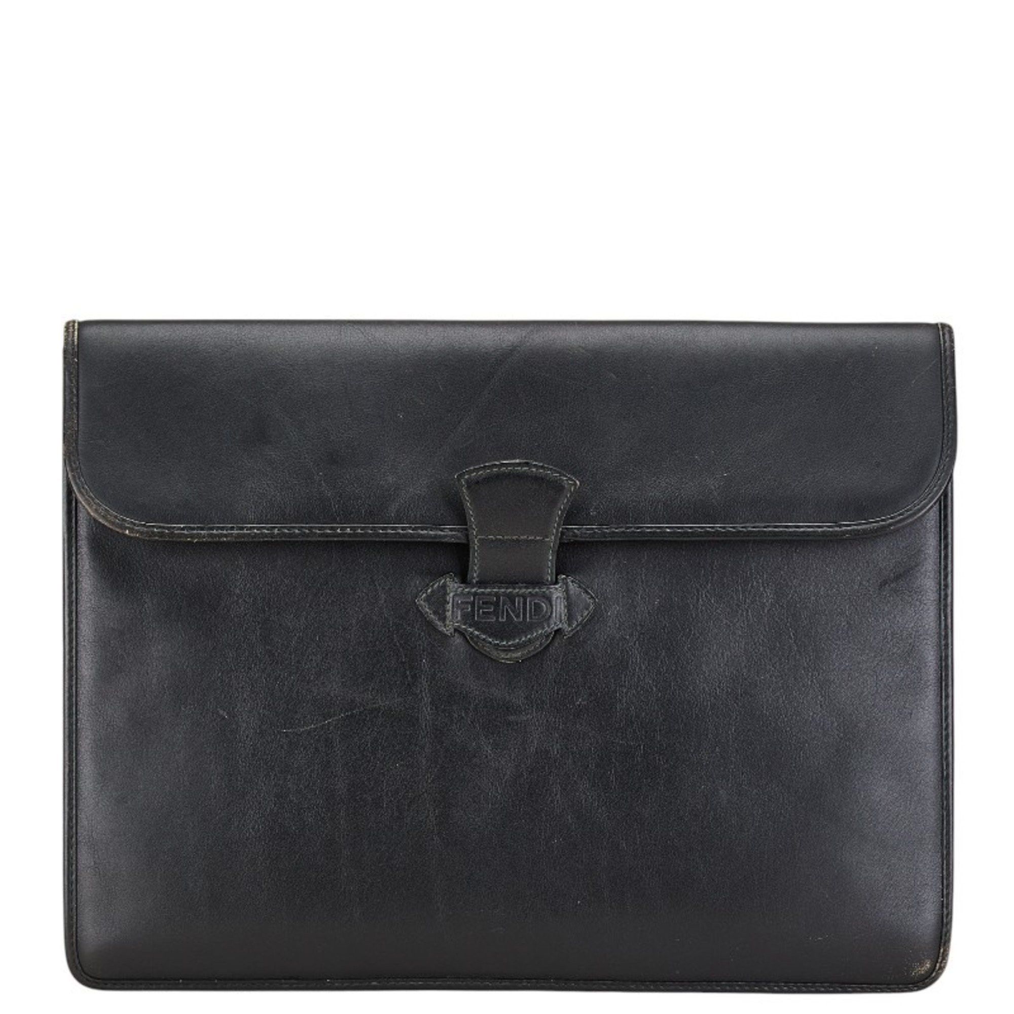Fendi FENDI Clutch Bag Second Black Leather Men's Size ONE SIZE - 1 Thumbnail