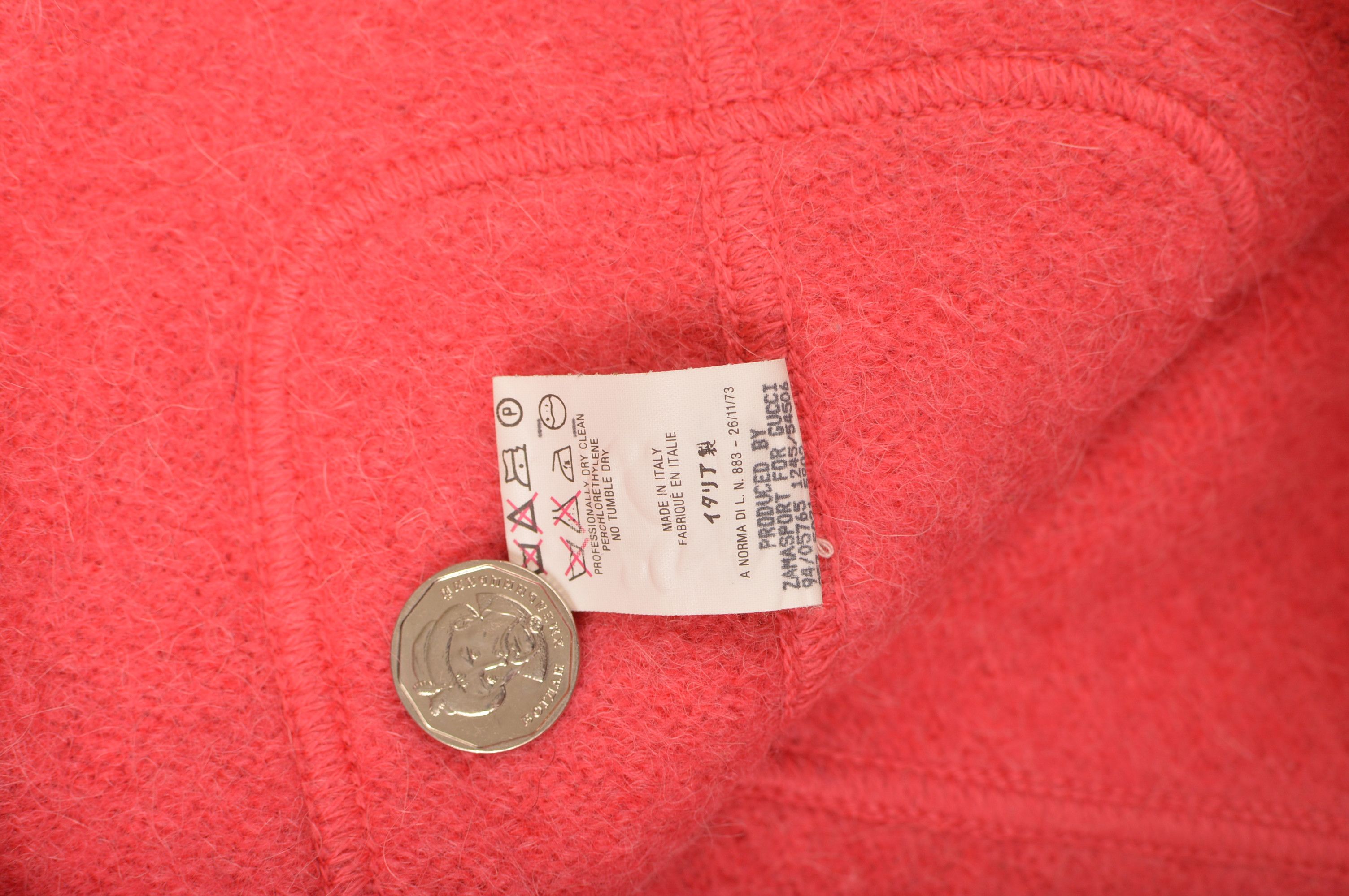 Gucci × Vintage Gucci Tom Ford Era Vintage W's Pink Alpaca Wool Cardigan Size L / US 10 / IT 46 - 7 Thumbnail