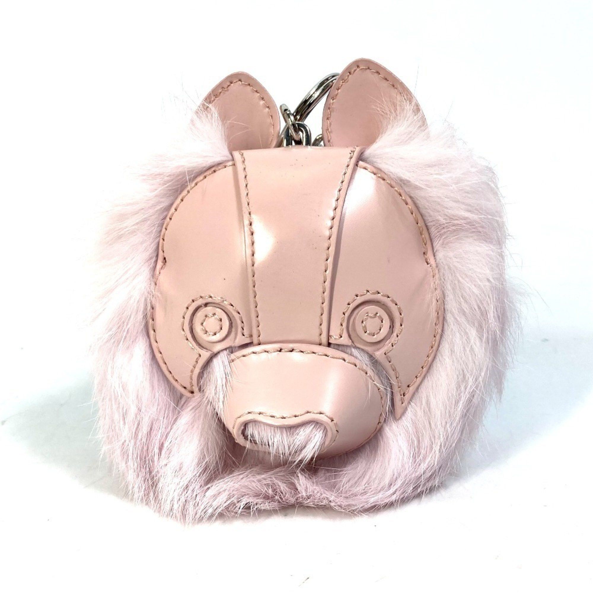 Dior Christian Dior Dior Cookie Dog Animal Bag Charm Carabiner Keychain Leather Unisex Pink Size ONE SIZE - 1 Thumbnail
