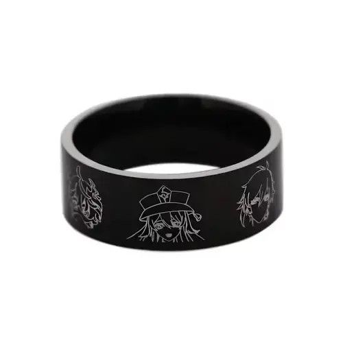Japanese Brand Black Color Genshin Impact Game Ring ( size 7 to 13 ) Size ONE SIZE - 4 Thumbnail
