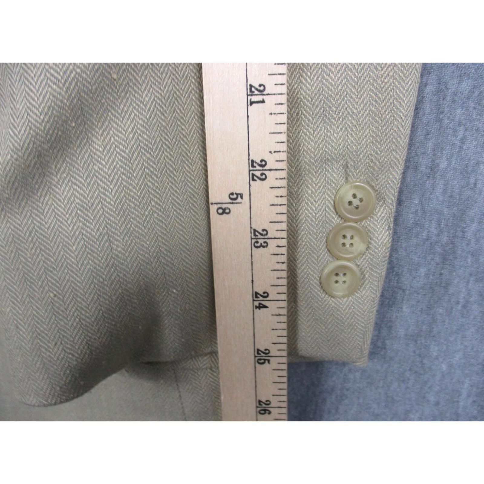 Chaps Chaps Ralph Lauren Sport Coat Mens 44 Beige Herringbone Silk Wool Size US S / EU 44-46 / 1 - 5 Thumbnail