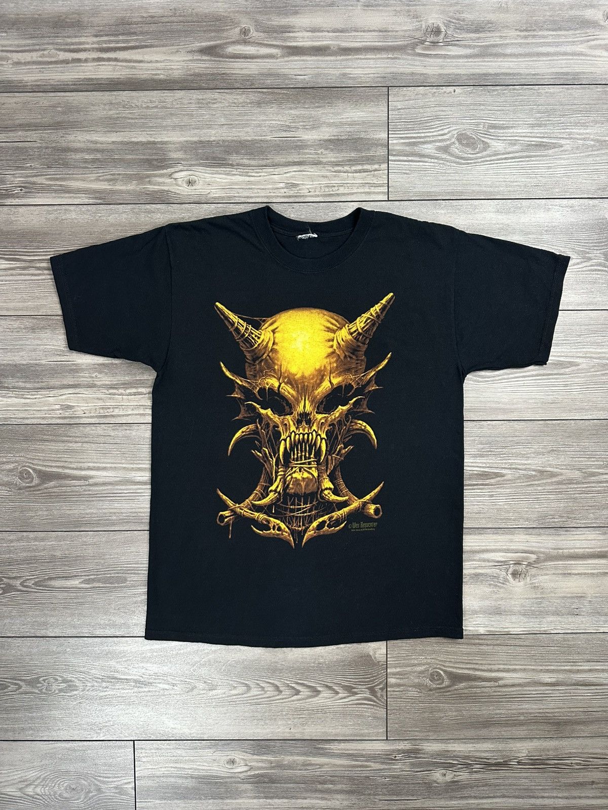 Affliction Crazy Vintage Y2K Wes Benscoter Skull Grunge T Shirt Size US XL / EU 56 / 4 - 1 Thumbnail