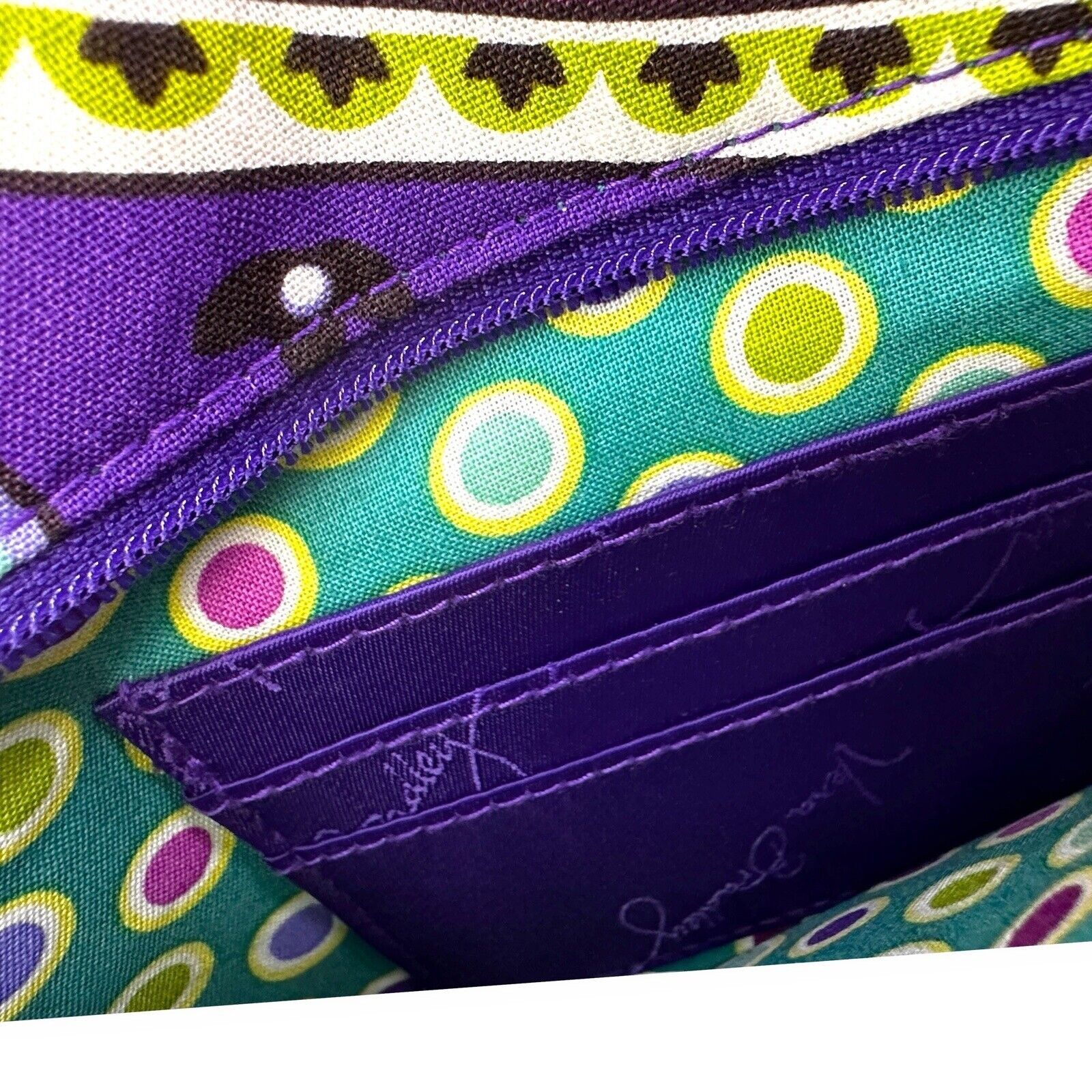 Vera Bradley Vera Bradley Purple Teal Paisley Crossbody Bag Storage EUC Size ONE SIZE - 8 Thumbnail