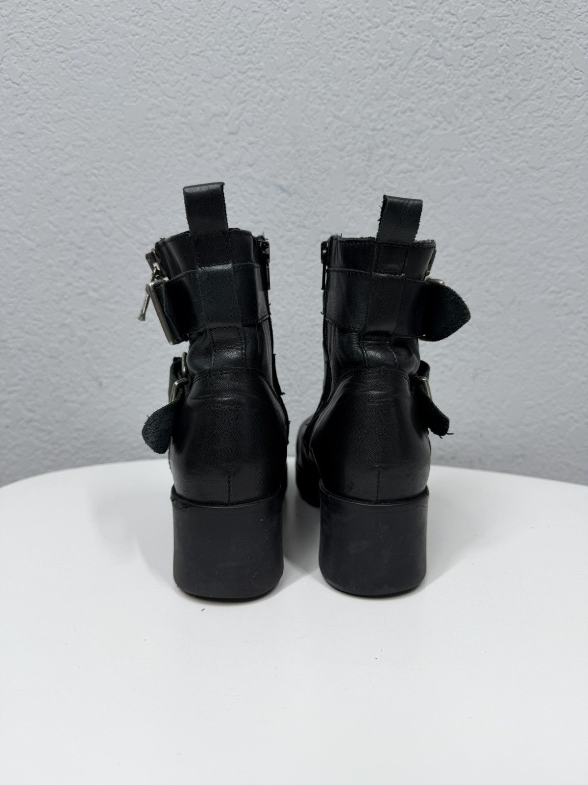 Vintage Vintage Italian AS 98 Rick Owens Style Leather Biker Boots Size US 6.5 / EU 39-40 - 5 Thumbnail