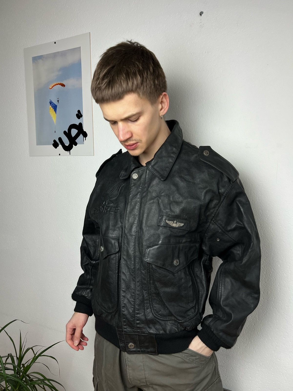 Vintage Vintage aviation A2 Leather Jacket moto schott nyc style Size US M / EU 48-50 / 2 - 18 Thumbnail