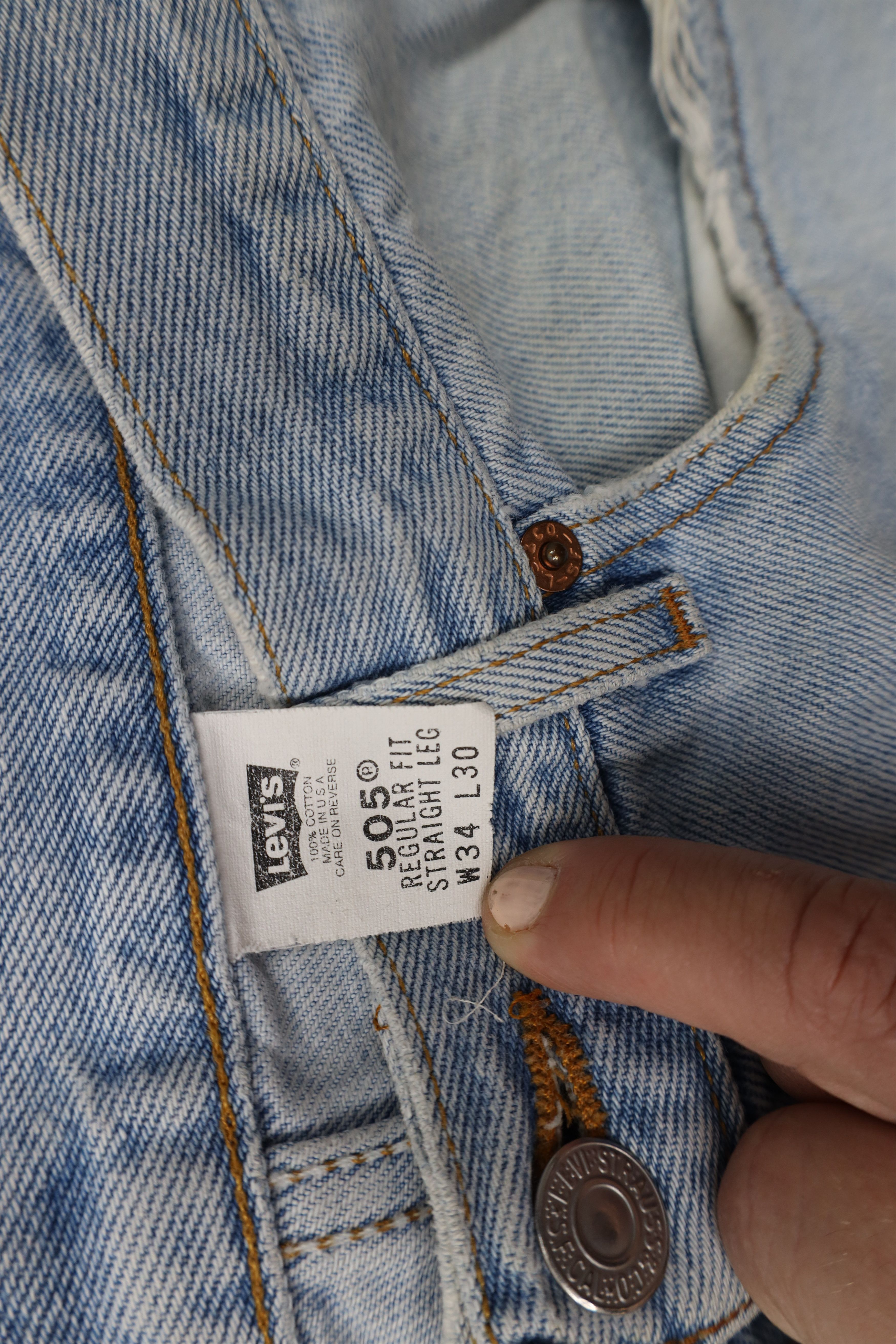 Levi's × Vintage Vintage Y2K 2002 Levis 505 Regular Straight Leg Jeans USA Size US 34 / EU 50 - 11 Thumbnail