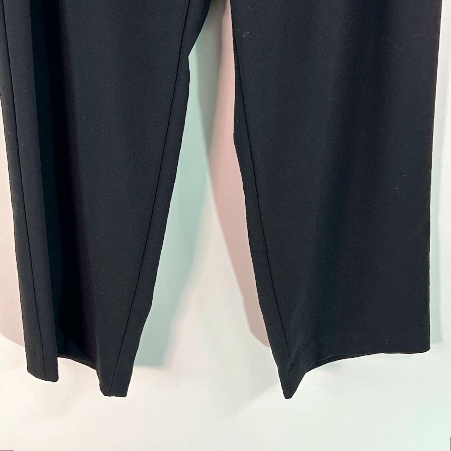 JM Collection JM Collection Womens Flat Front Elastic Waist Black Casual Pants Petites 14 Size 14 Size 36" / US 14 / IT 50 - 4 Thumbnail