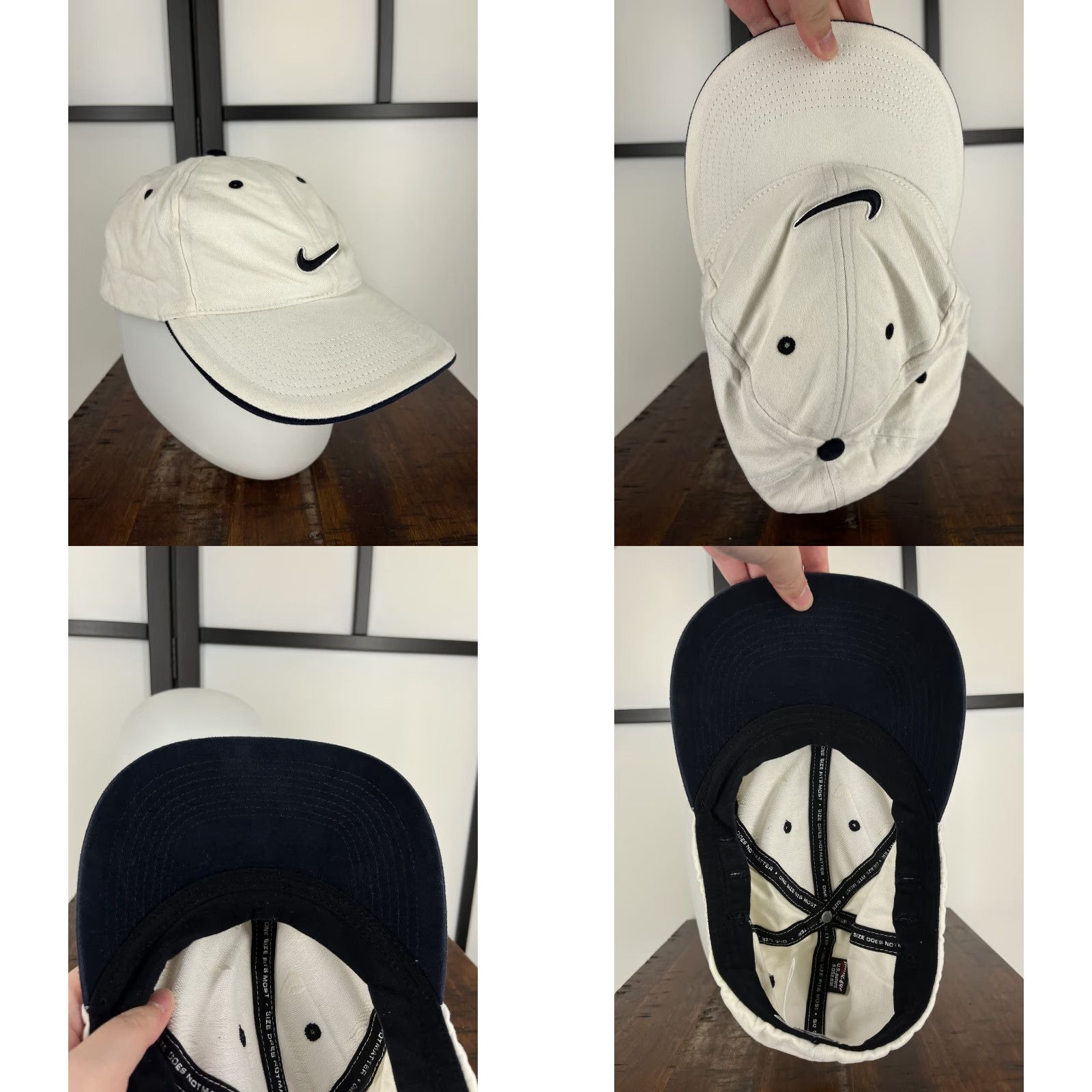 Nike Nike Baseball Cap Hat Adult One Size White Embroidered Stretch Cotton Twill Men Signature Logo Beach Style Baseball Cap 90s? Size ONE SIZE - 8 Thumbnail